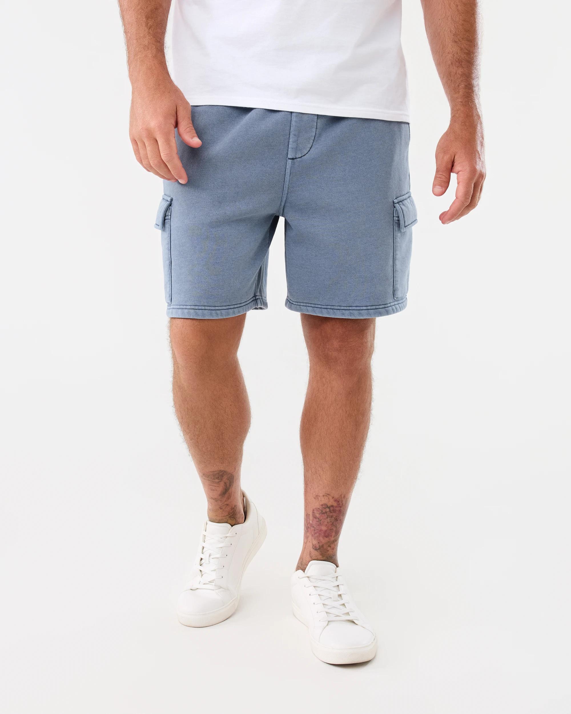 7 Washed Cargo Knit Shorts Chinablue, 7 of 7