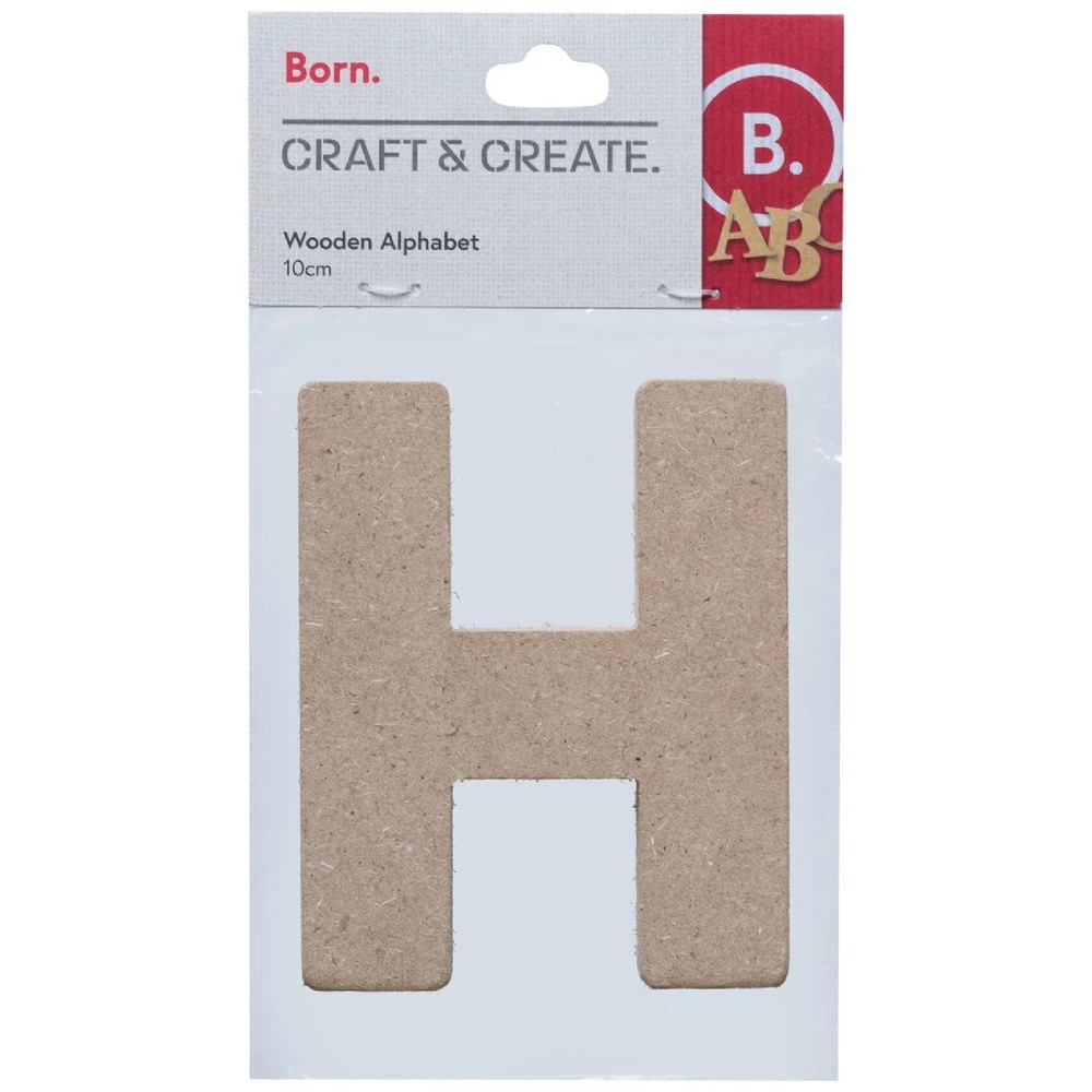 1 Born Wooden Alphabet Letter H 10cm, 1 of 3