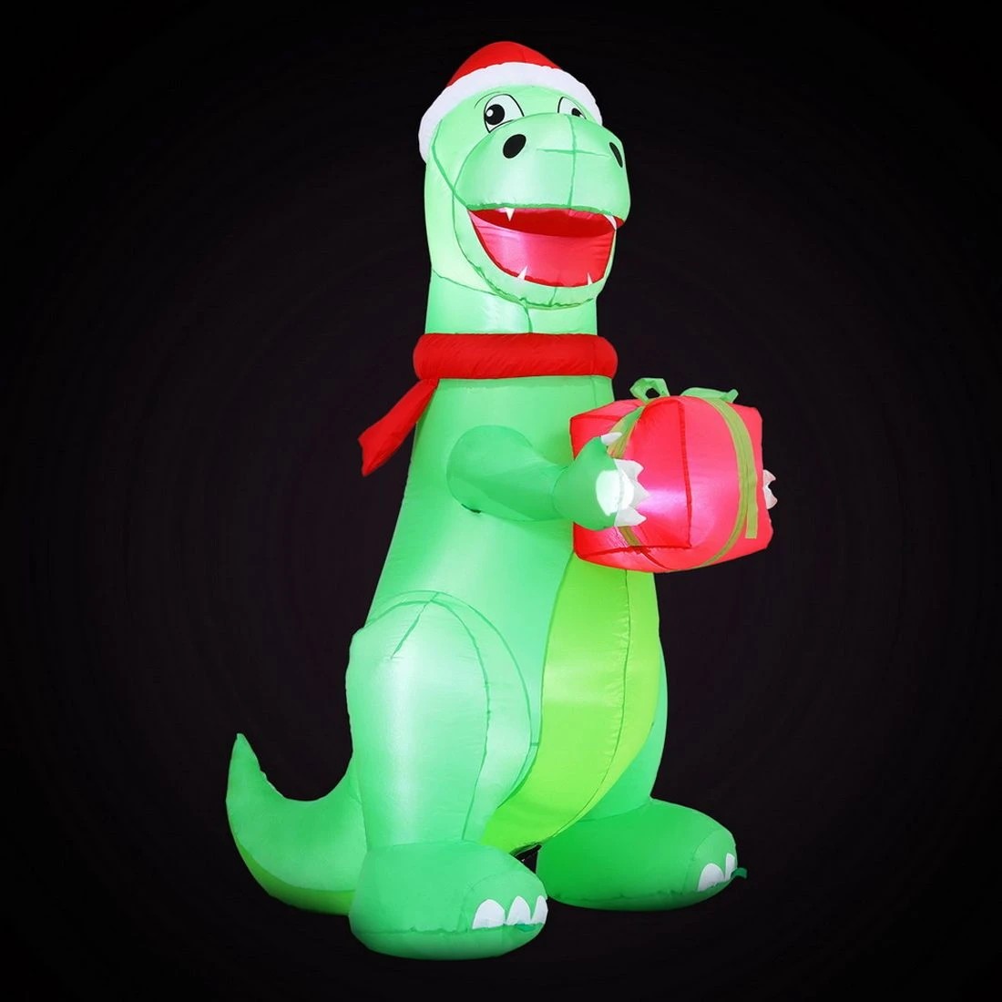 3 Jingle Jollys Christmas Inflatable Dinosaur 1.8M Height LED Decorations Illuminated - Multi, 3 of 7