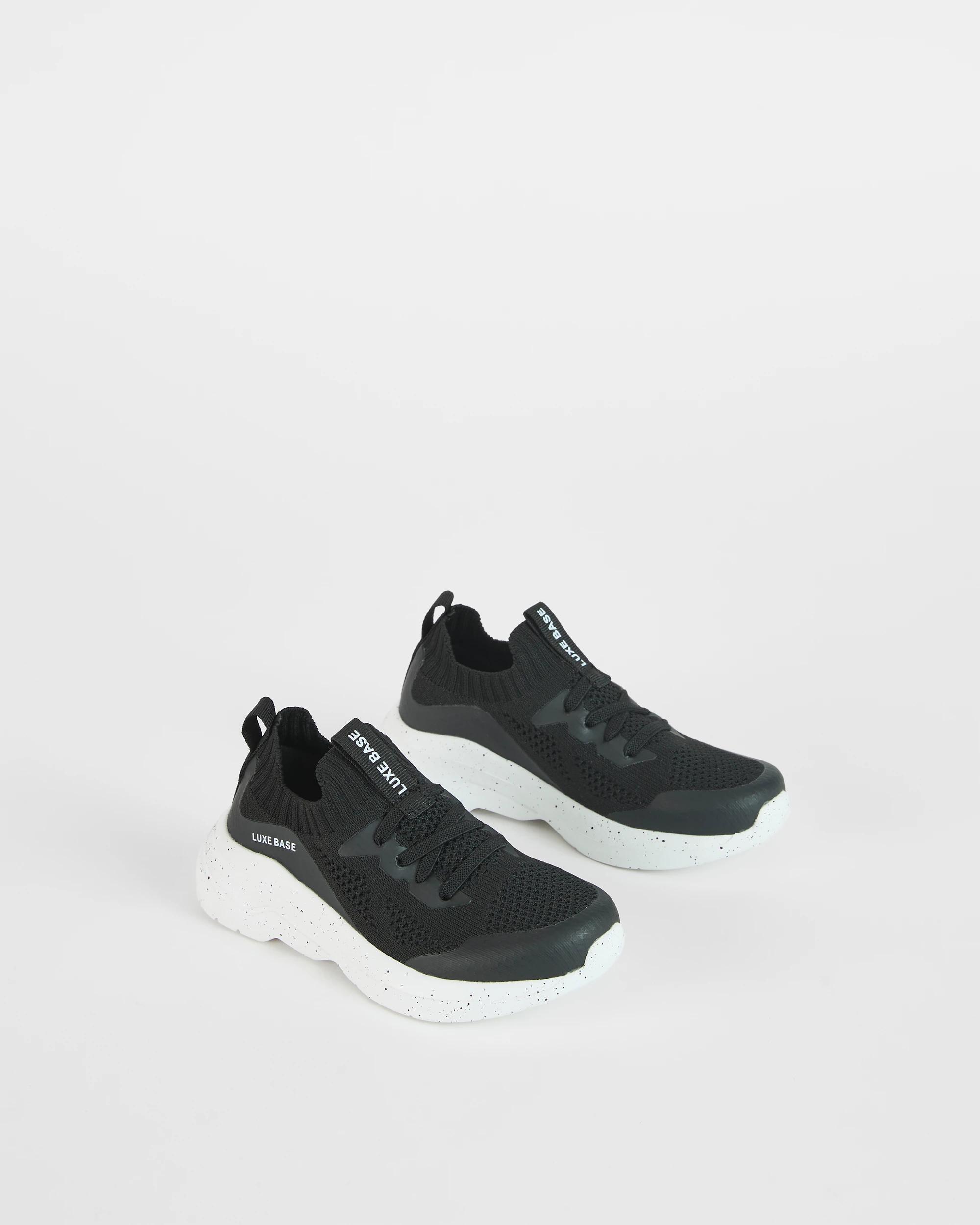 2 Target Kids Textured Knit Sneakers BLACK, 2 of 3