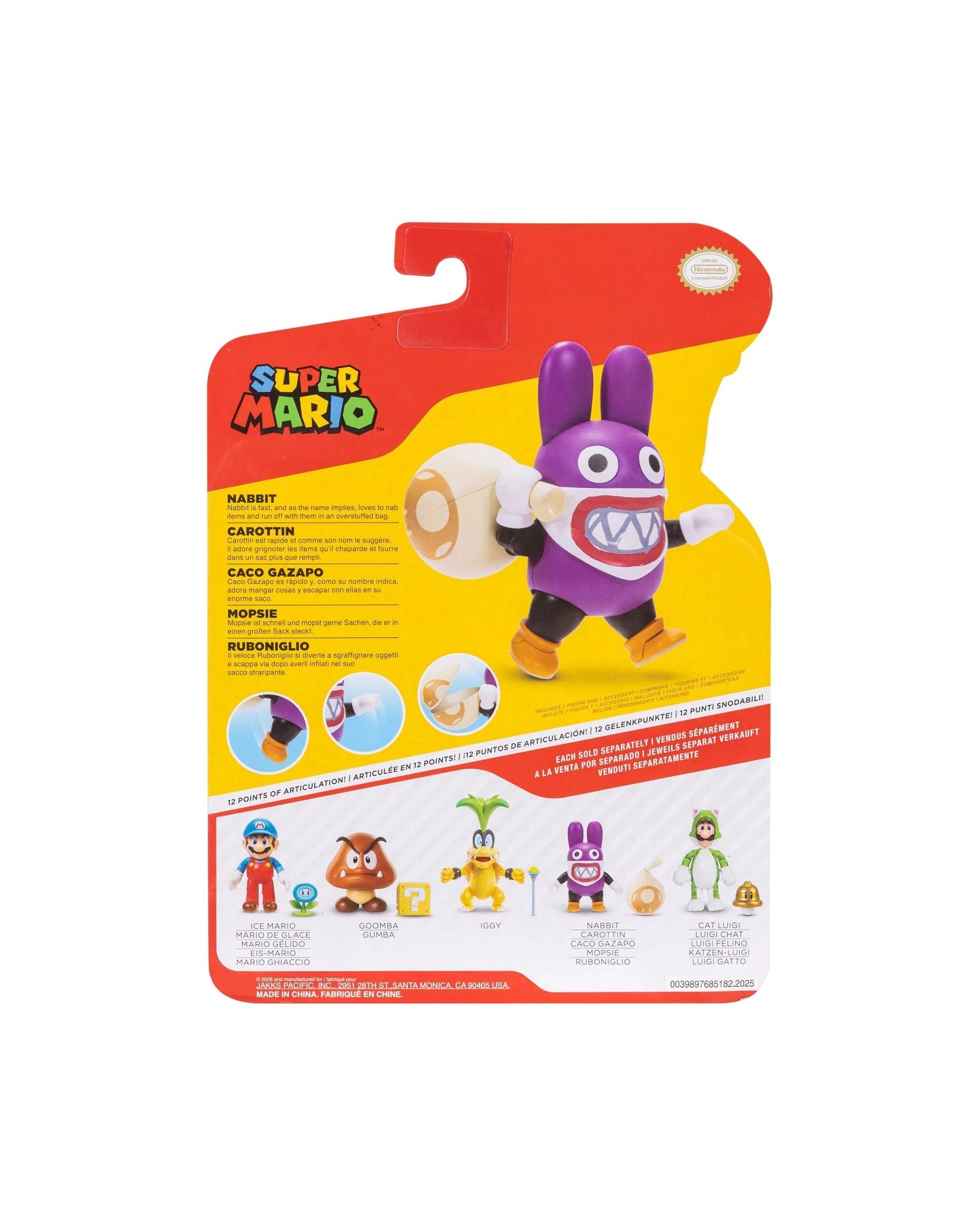3 Super Mario Nabbit with Bag 4 inch Figure, 3 of 3
