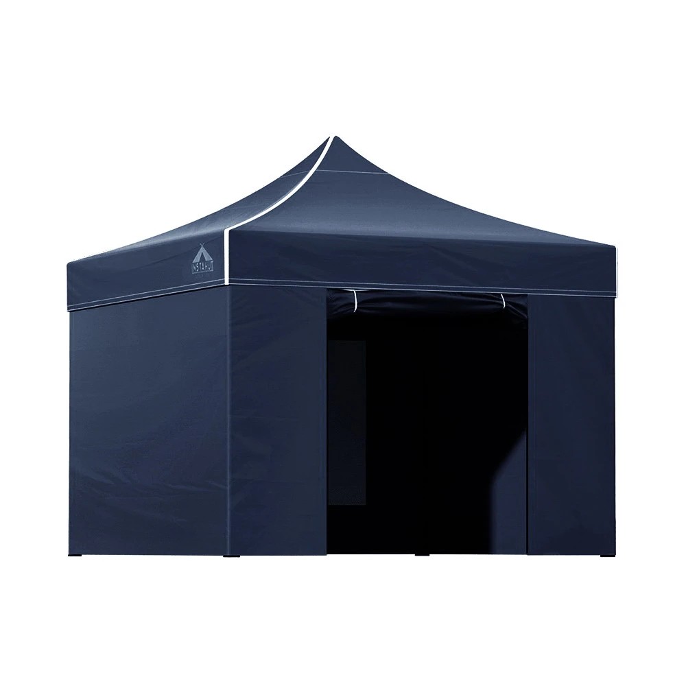 1 Instahut Gazebo 3x3 Pop Up Marquee Folding Tent Wedding Gazebos Camping Outdoor Shade Canopy - Blue, 1 of 8