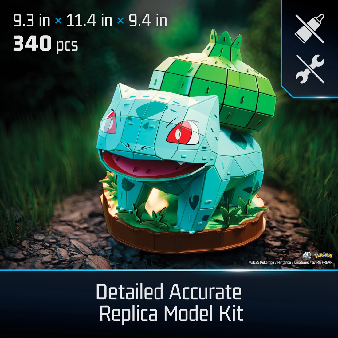 4 Pokemon 4D Build Bulbasaur 3D Puzzle Model Kit, 4 of 8