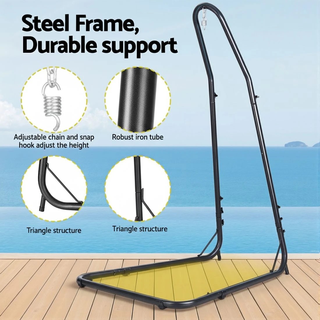 5 Gardeon Hammock Hanging Chair with Steel - Multi, 5 of 6