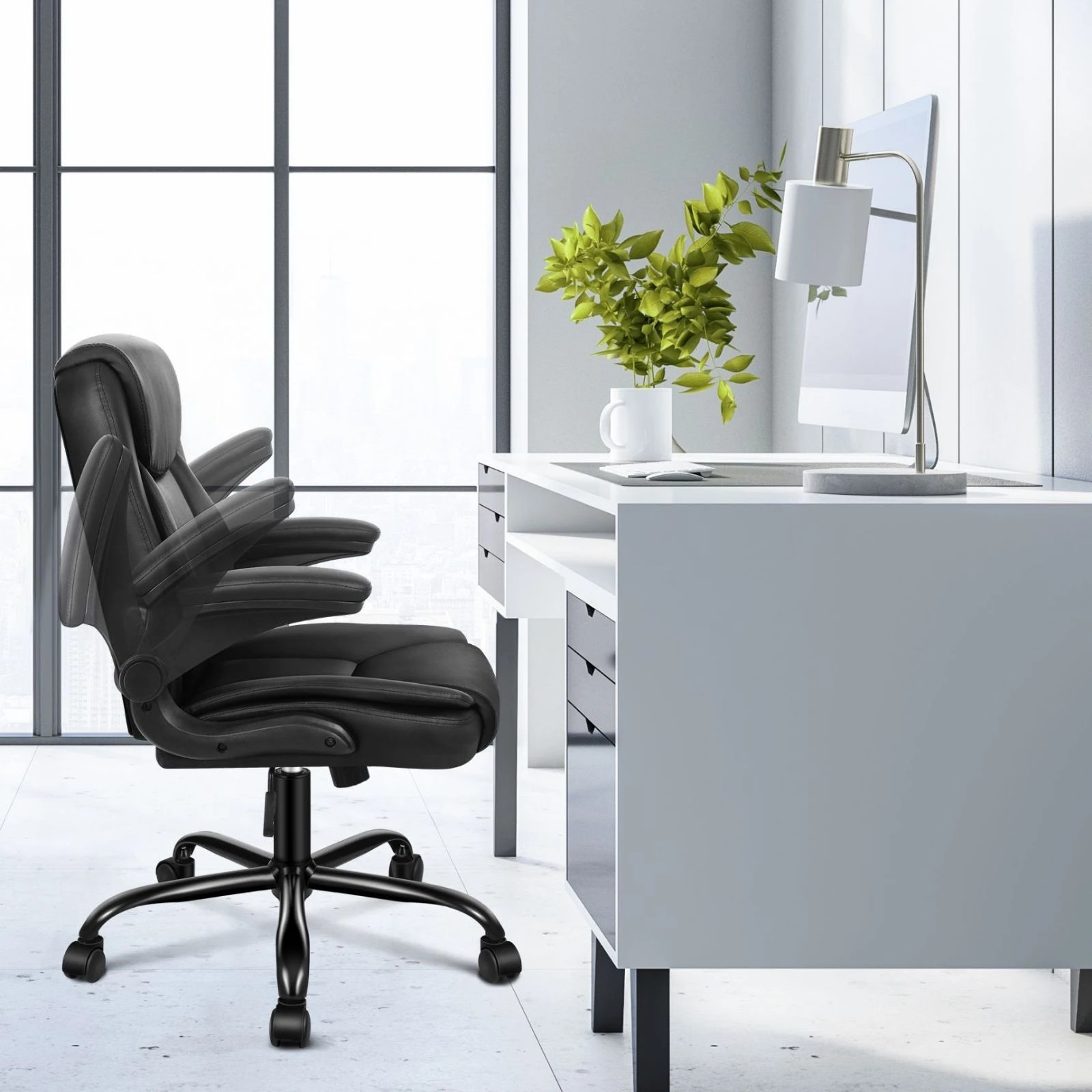 3 Alfordson Massage Office Chair Executive Computer Gaming Seat PU Leather - Black, 3 of 10