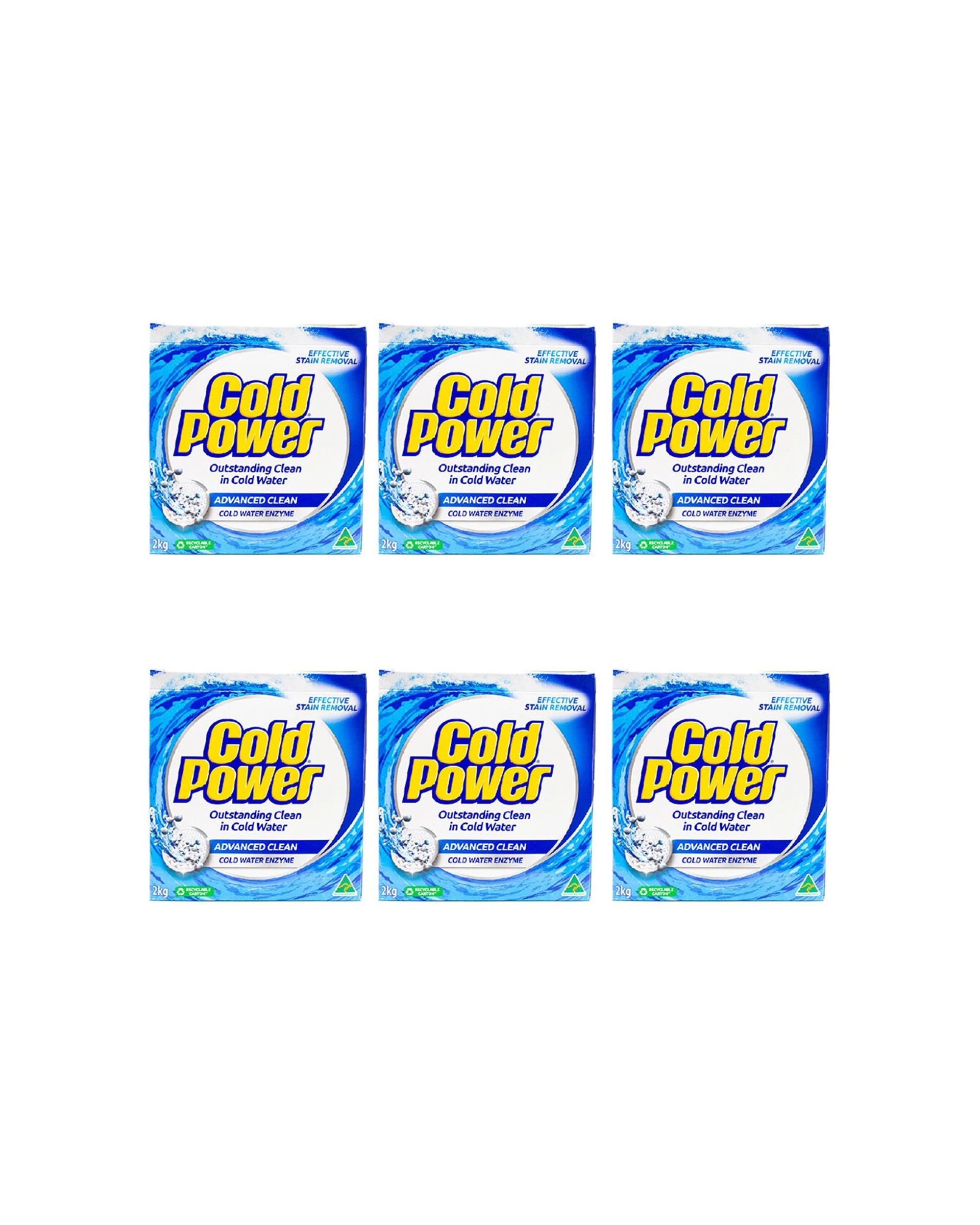 1 Cold Power 6PK Laundry Powder 2kg Advanced Clean Effective Stain Remover - Blue, 1 of 5