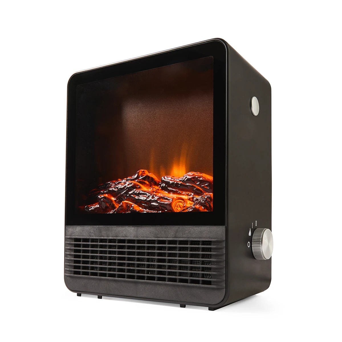 1 Modern Fireplace Heater - Black, 1 of 8