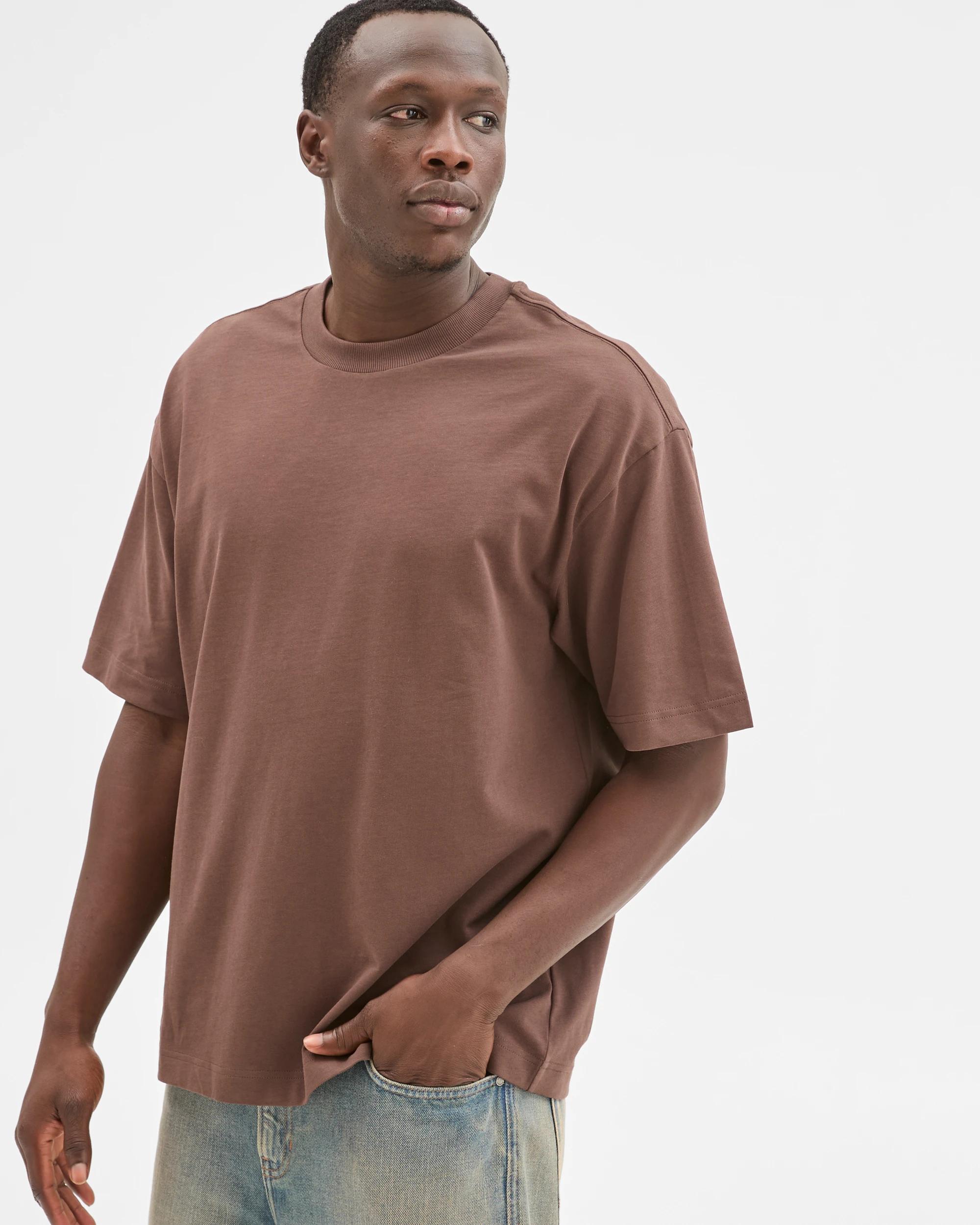 5 Commons Australian Cotton Oversized Heavy Core T-Shirt CHOCOLATE, 5 of 6