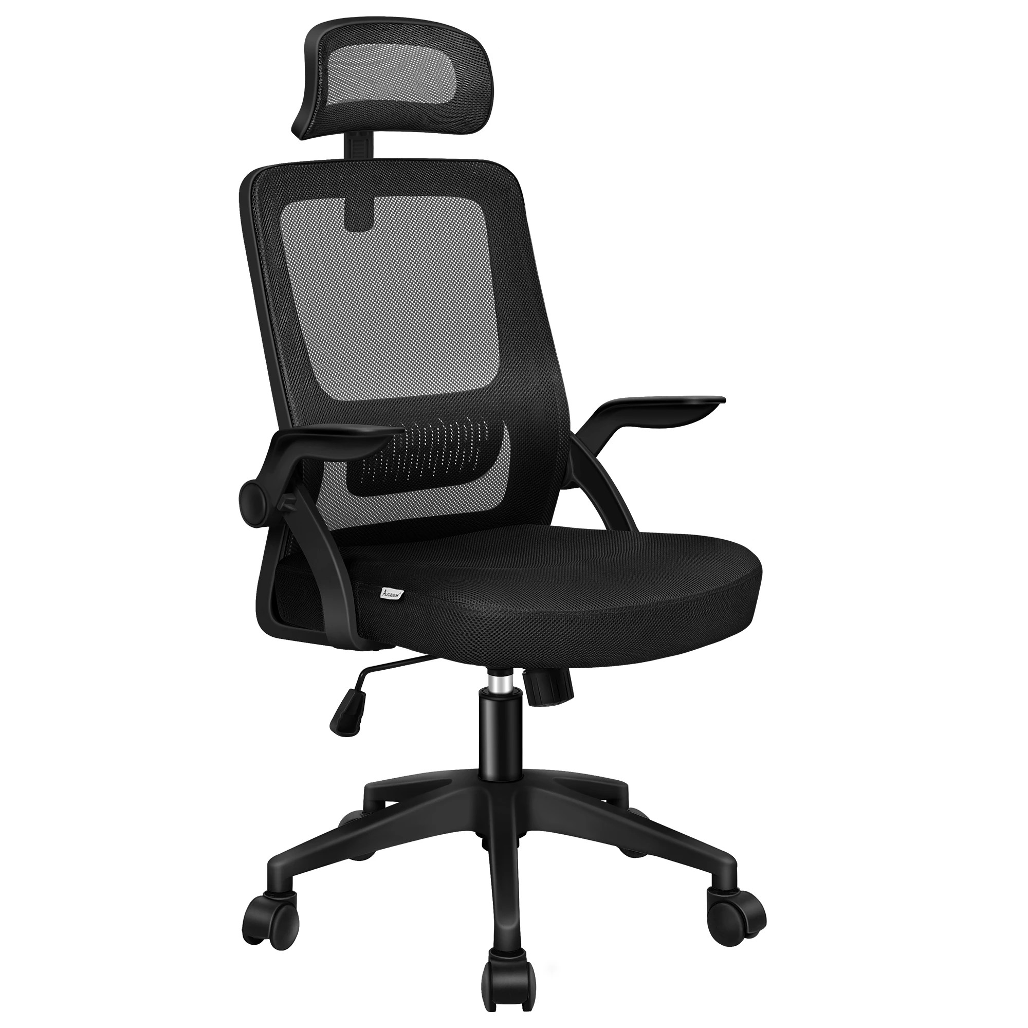 1 Alfordson Mesh Office Chair Fabric Seat Tilt Gaming - Black, 1 of 9