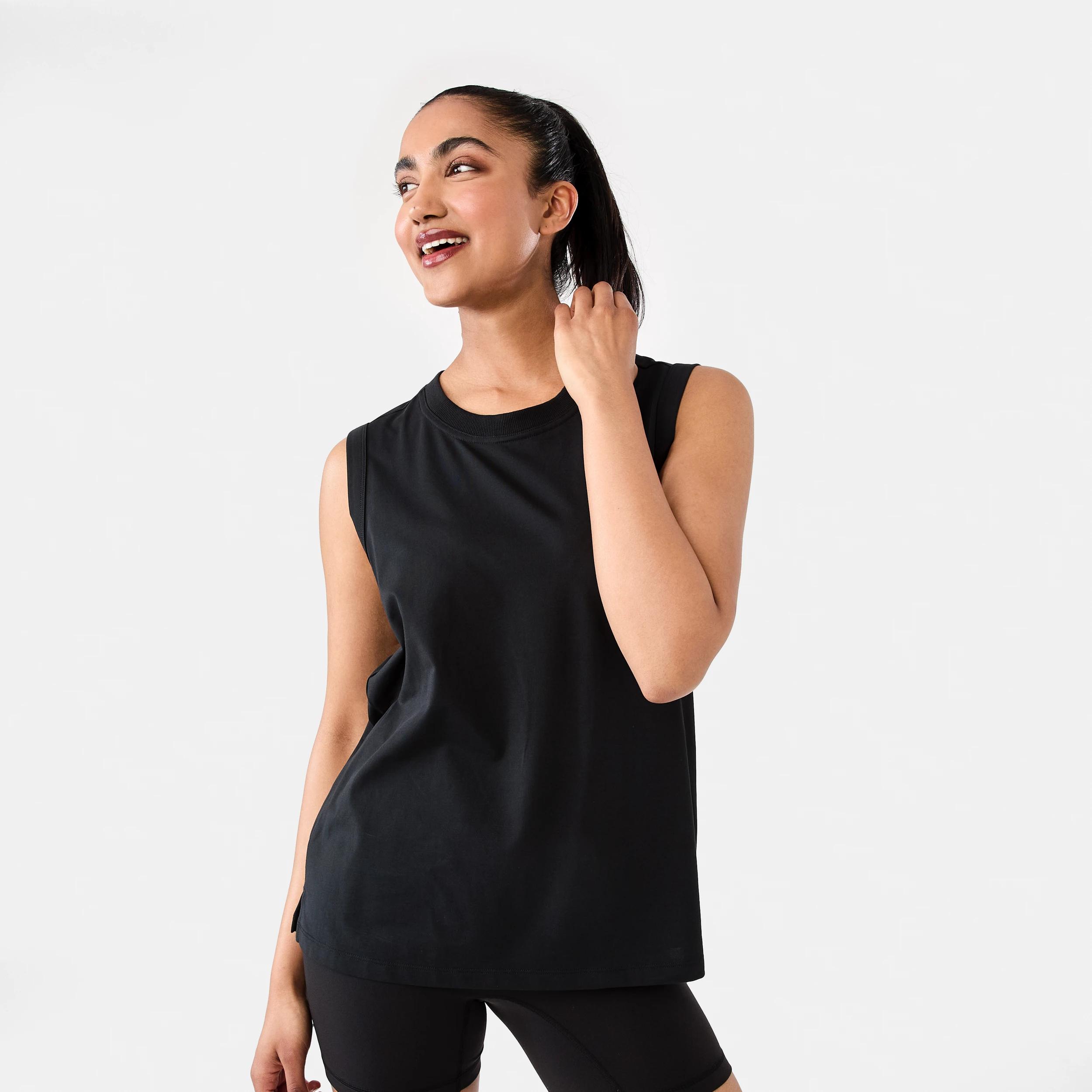 1 Active Womens Muscle Tank Black, 1 of 8