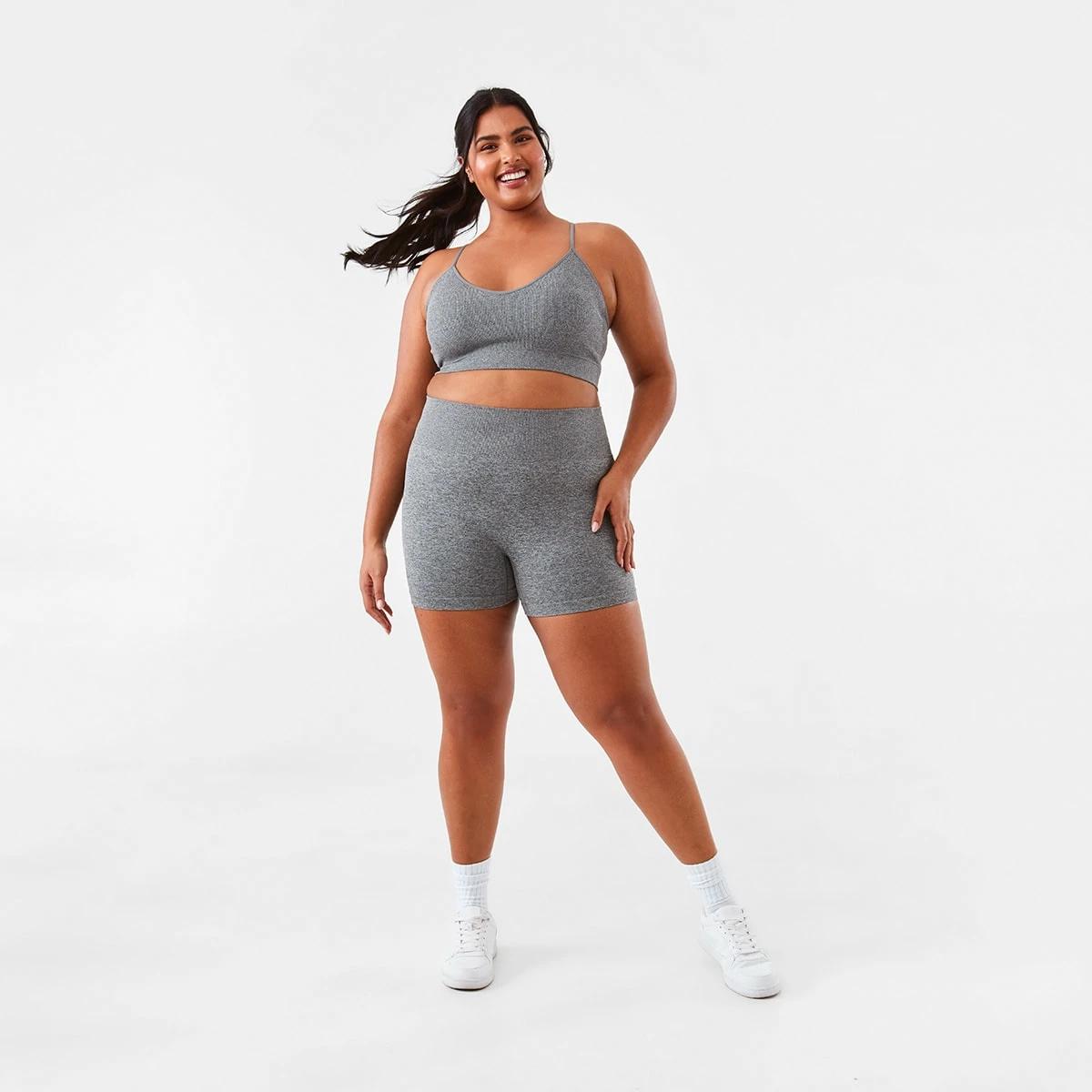 4 Active Womens Youth Tape Shorts SOFT GREY MARLE, 4 of 8