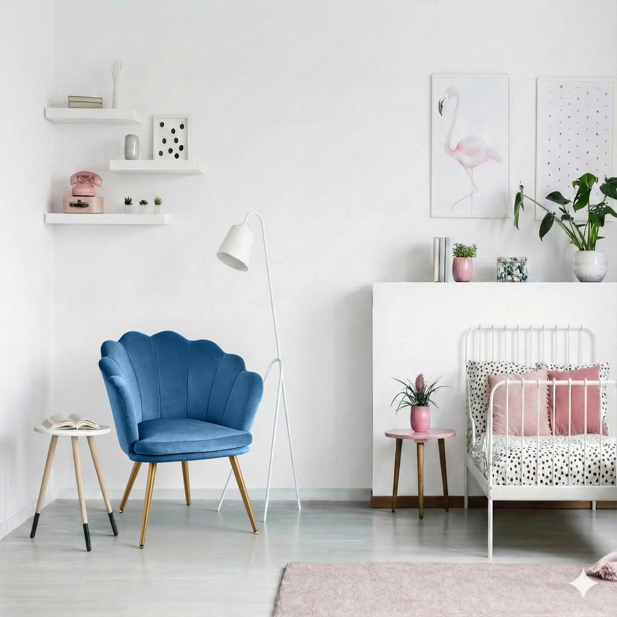 7 Artiss Armchair Velvet   Callista - Blue, 7 of 7