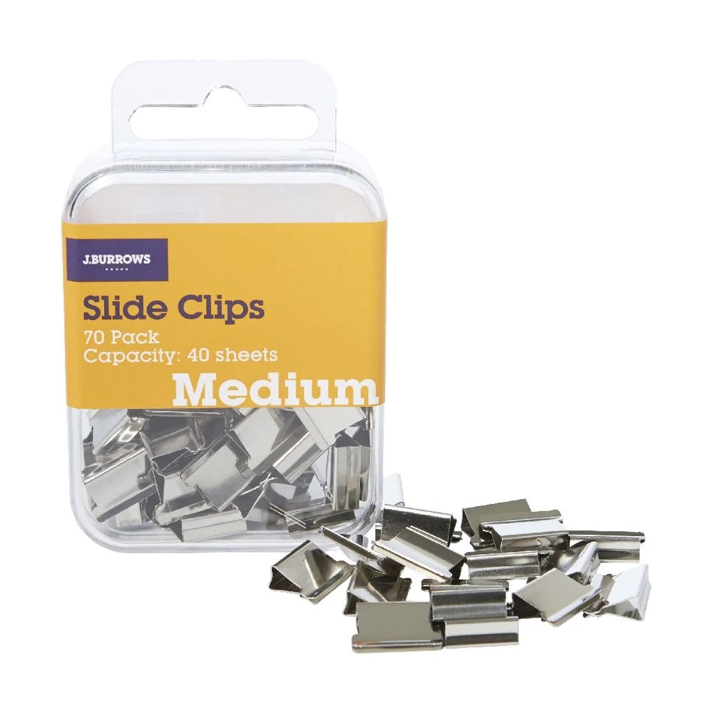 2 J.Burrows Slide Clips Refills Medium Silver 70 Pack, 2 of 3