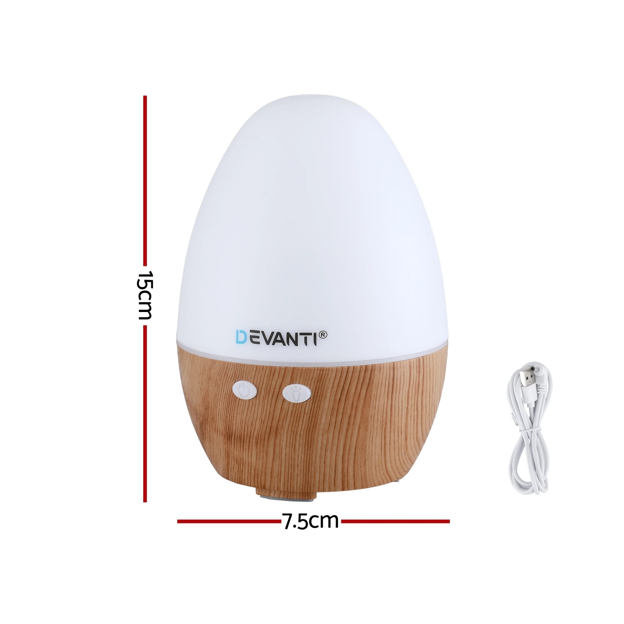 2 Devanti Ultrasonic Aroma Diffuser Aromatherapy 130ml LED Lights Iron Humidifier - Multi, 2 of 7