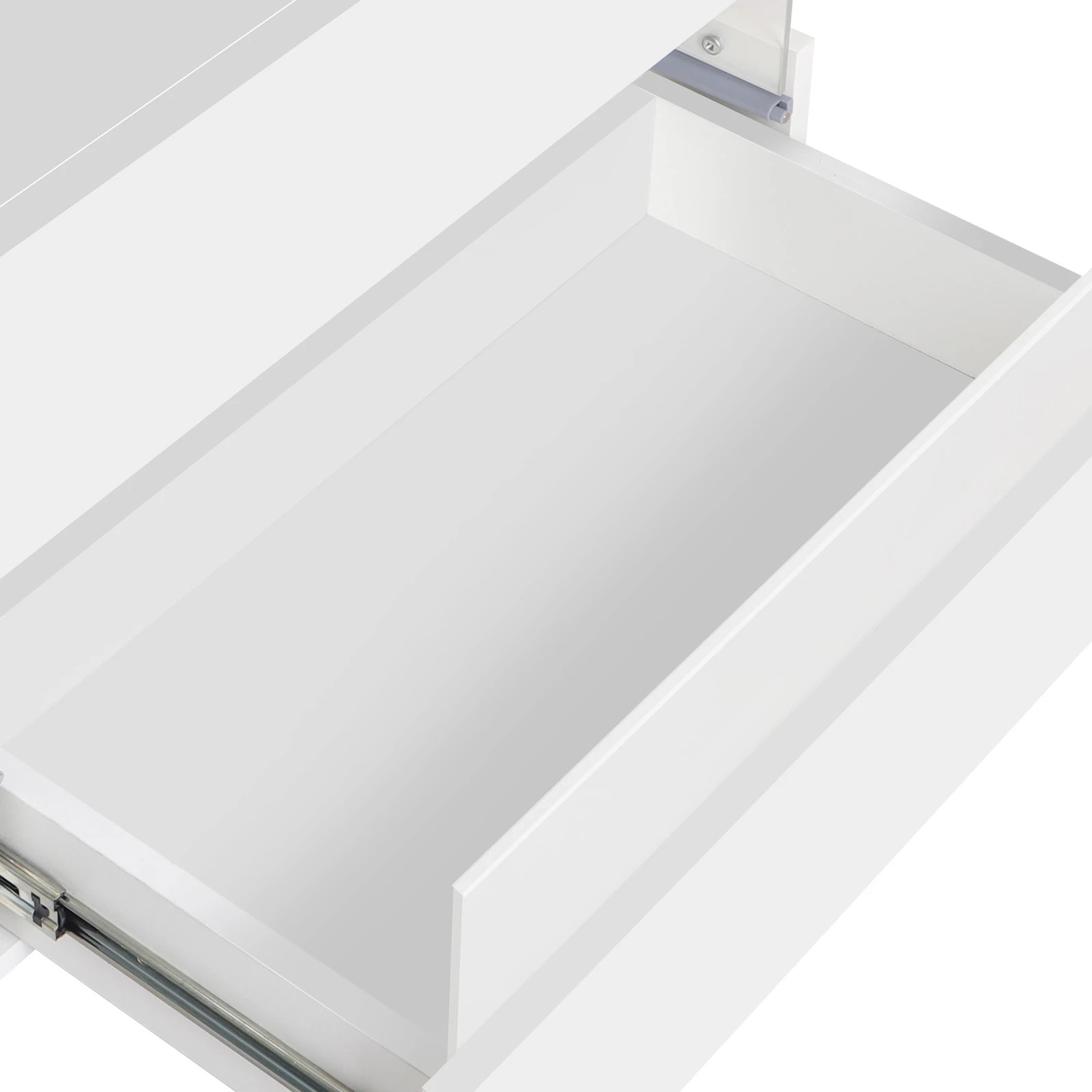 9 Alfordson 2x Bedside Table LED Nightstand 2 Drawers Gloss - White, 9 of 10