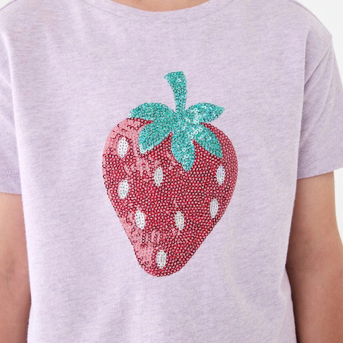 4 Short Sleeve Sequin T-shirt Strawberry, 4 of 8