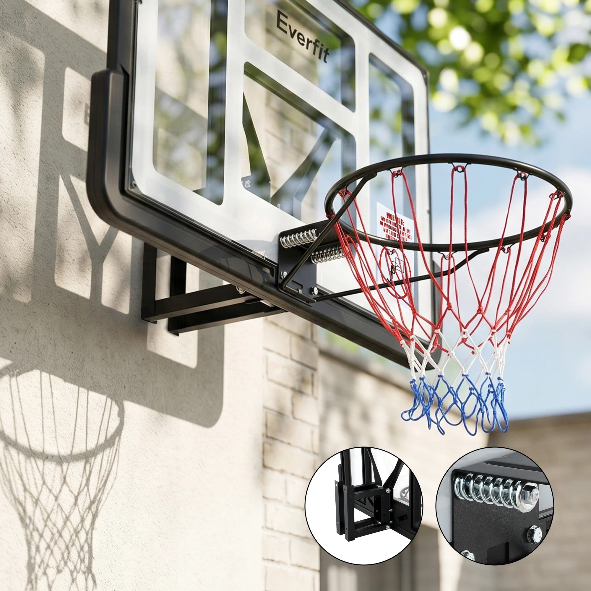 4 Keezi Everfit 43-Inch Wall Mount Kids Basketball Hoop Backboard Indoor Outdoor Sports Equipment White - Multi, 4 of 7