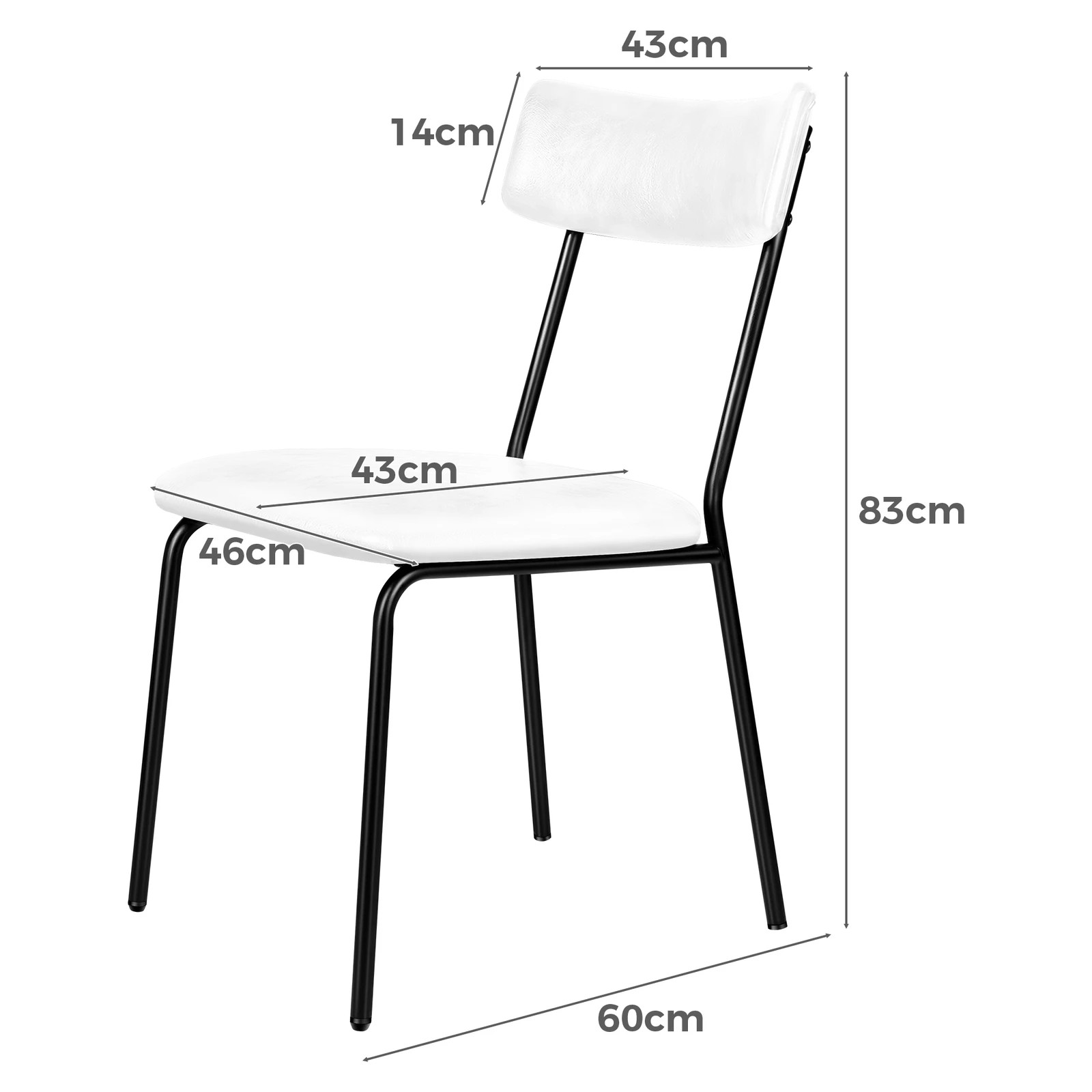 6 Alfordson 4x Dining Chairs Accent Kitchen Lounge Curved Back PU Leather - White, 6 of 9