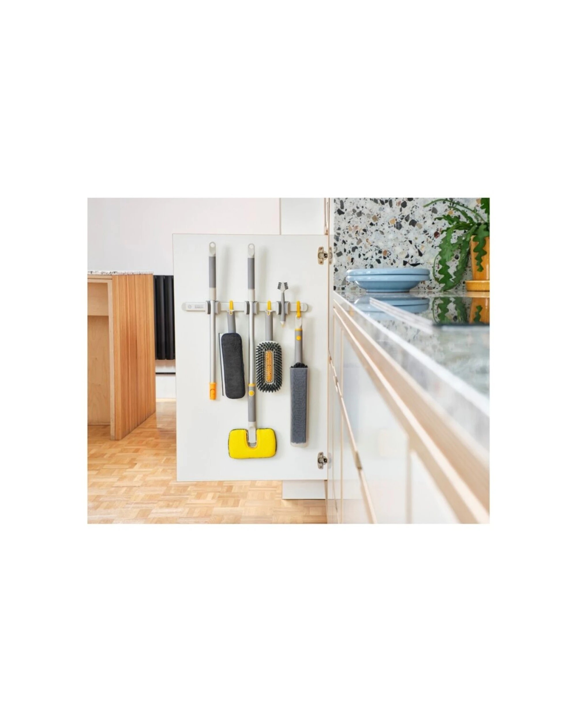 7 Joseph Joseph 6pc CleanTech Deep Cleaning Set Tools Extension Pole Stone - White, 7 of 7