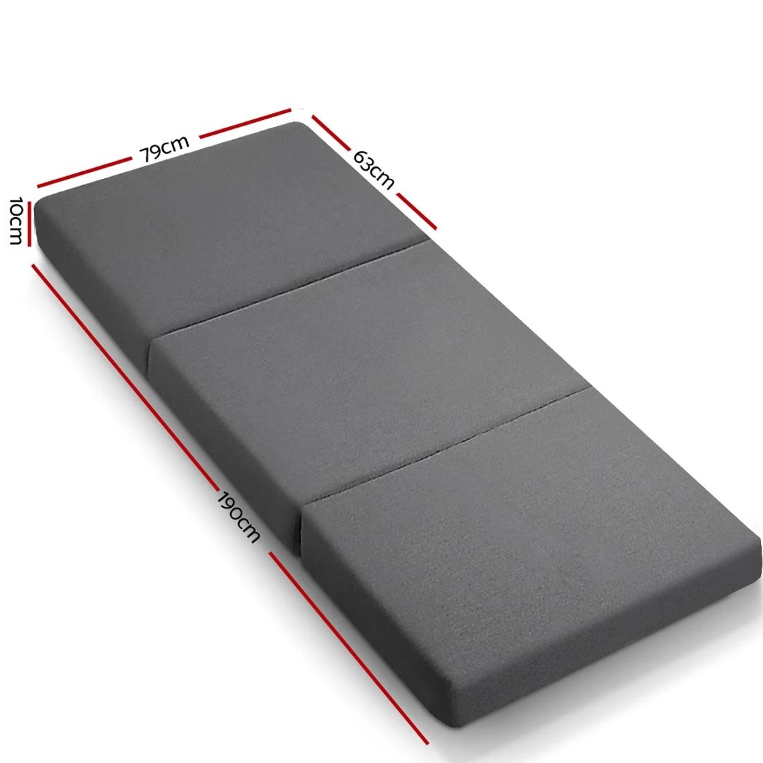1 Giselle Bedding Foldable Mattress Folding Foam Bed Single - Grey, 1 of 7