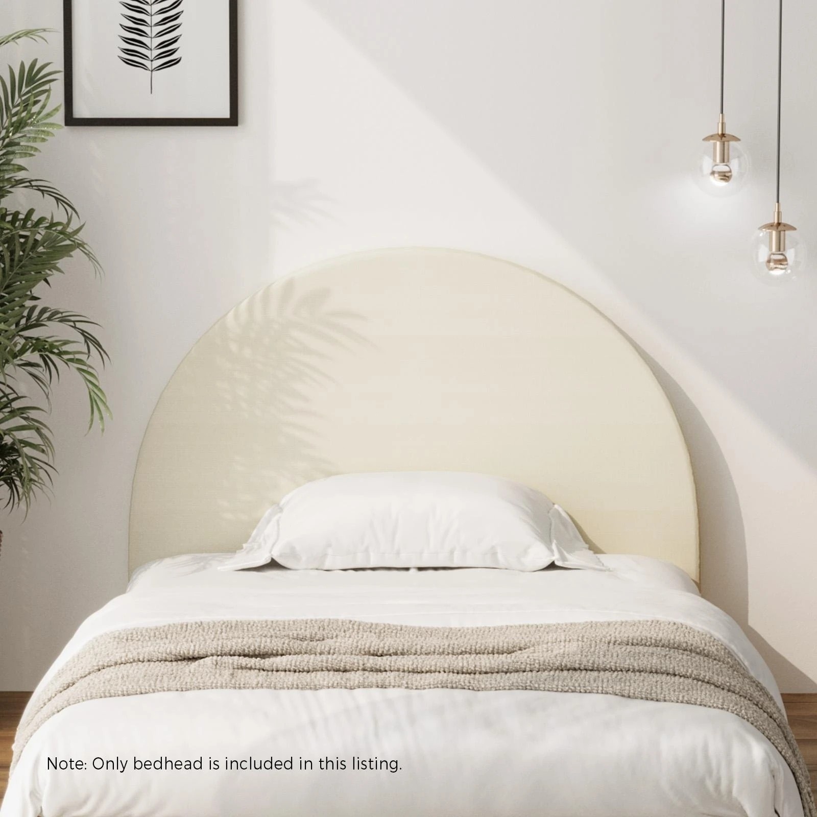 3 Oikiture Bed Head Single Size Headboard Bedhead
 - Beige, 3 of 10