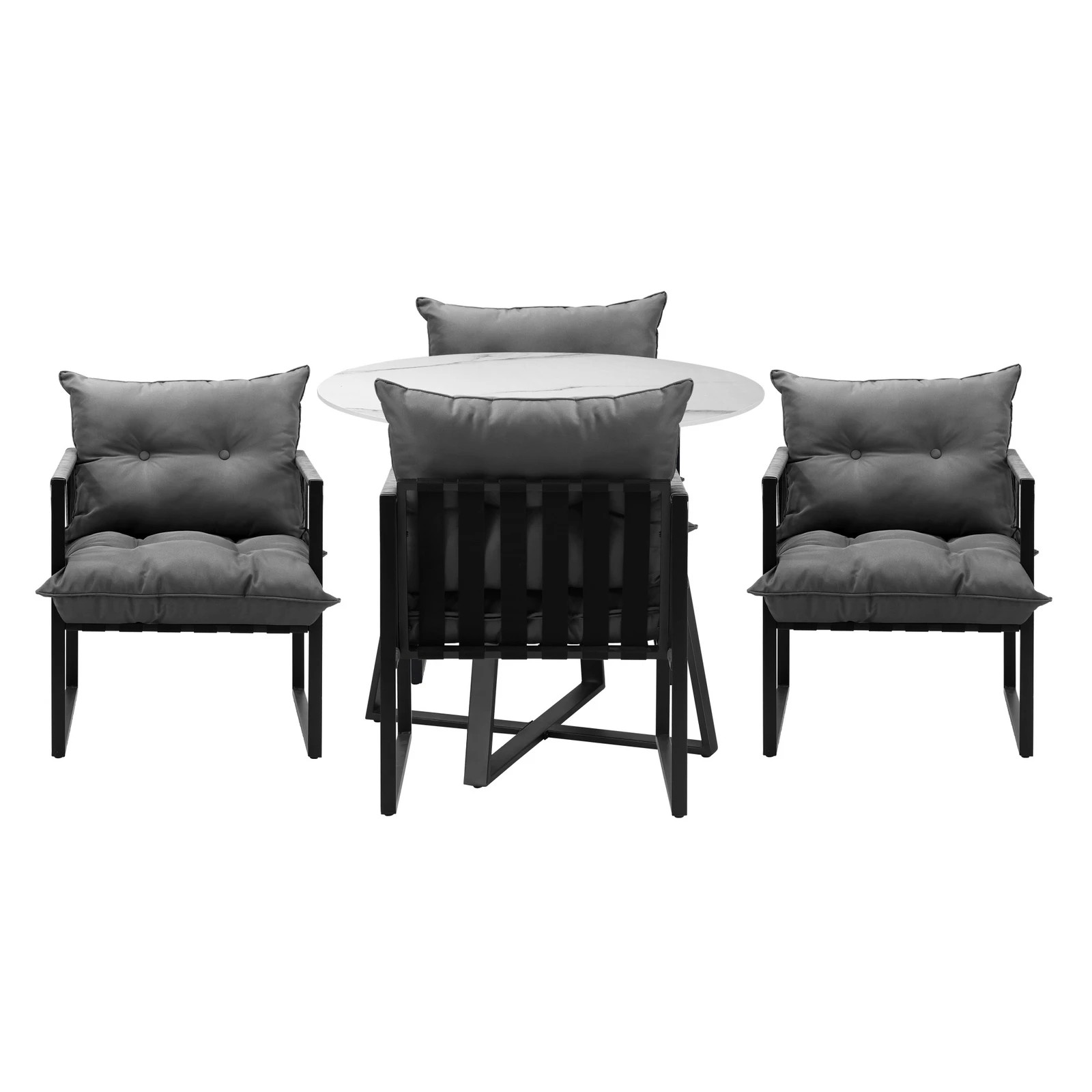 5 Livsip 5pcs Outdoor Dining Setting Patio Furniture Bistro Table Chairs Lounge
 - Multi, 5 of 10