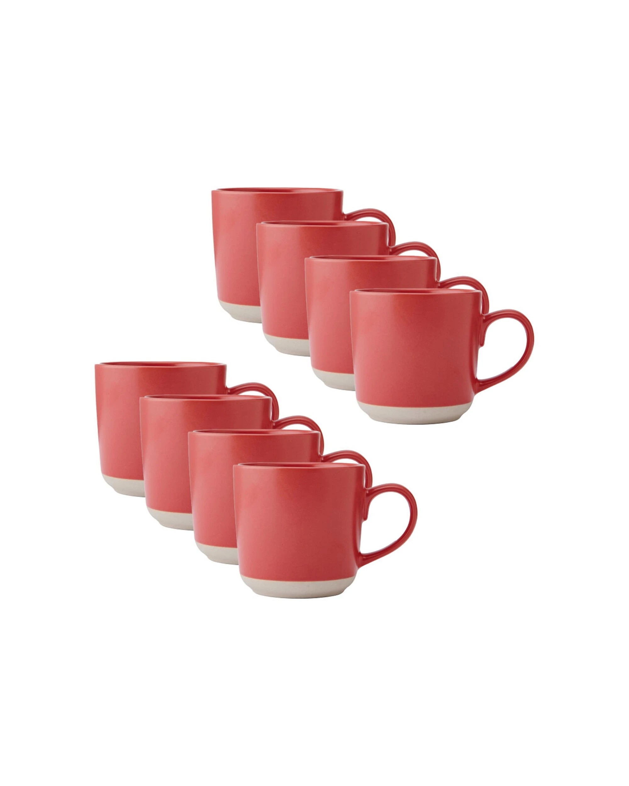 1 La Cafetiere 8PK Ceramic Coffee Mug Drinkware 350ml Stoneware Microwave Safe - Red, 1 of 7