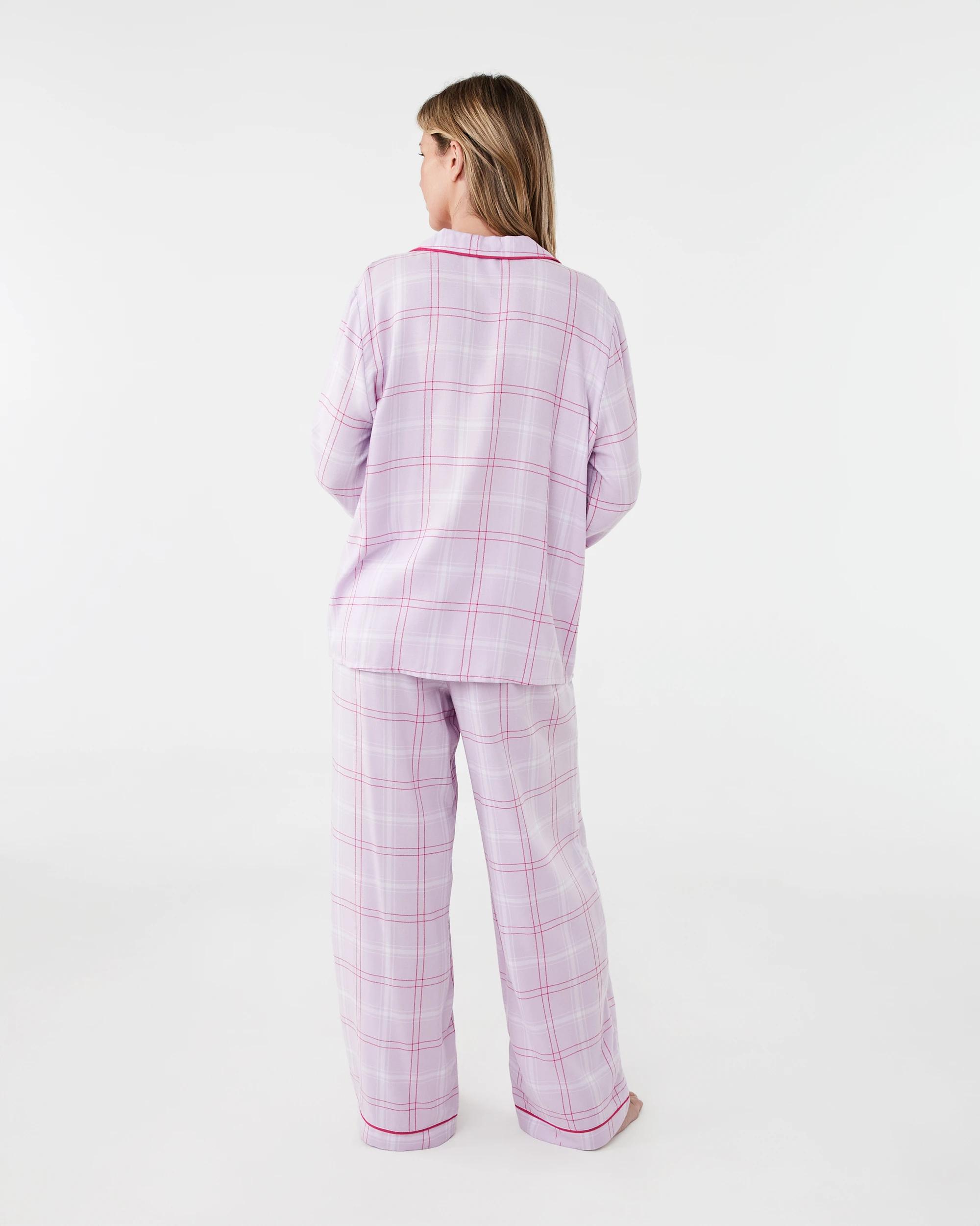 3 Classic Flannel Pyjama Set Pk Prp Chk, 3 of 9