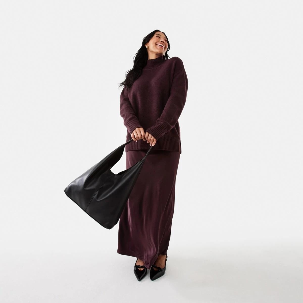 6 Satin Slip Skirt Mulberry, 6 of 7