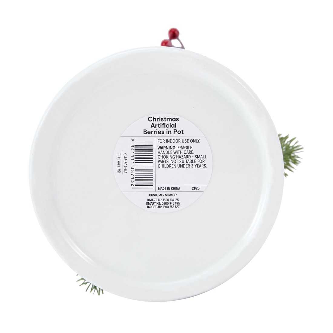 3 Christmas Artificial Berries in Pot, 3 of 3