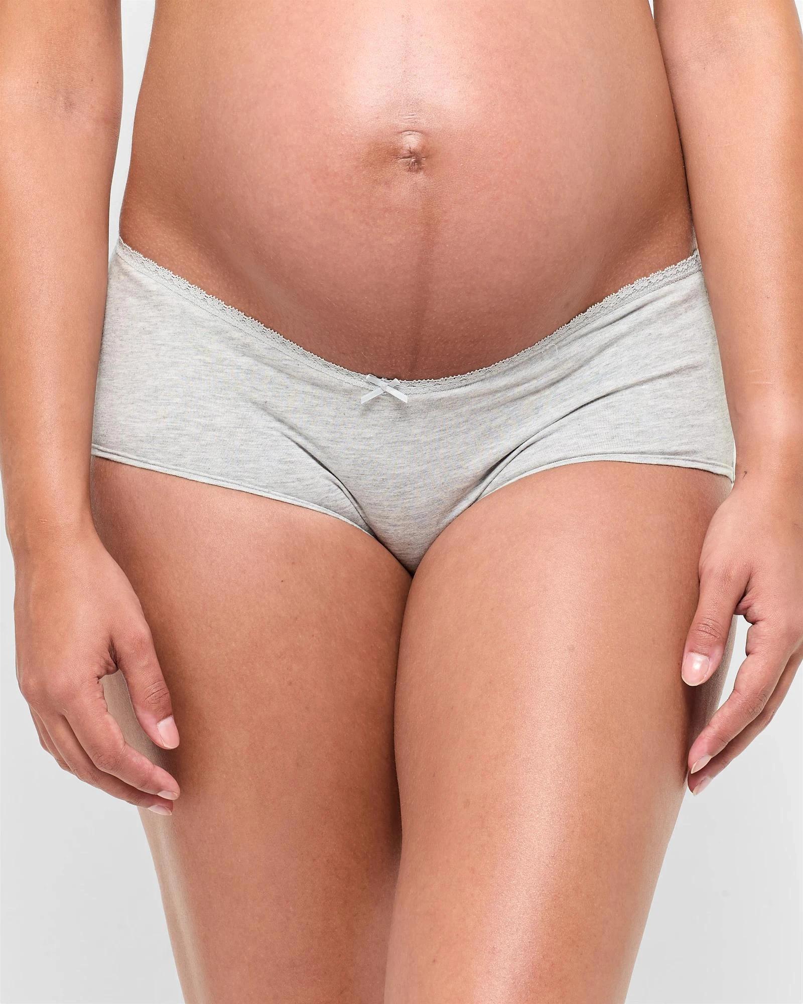 2 Target Woman Maternity Organic Cotton 2 Pack Hipster Under The Belly Briefs GREY MARLE/SOFT ROSE, 2 of 4