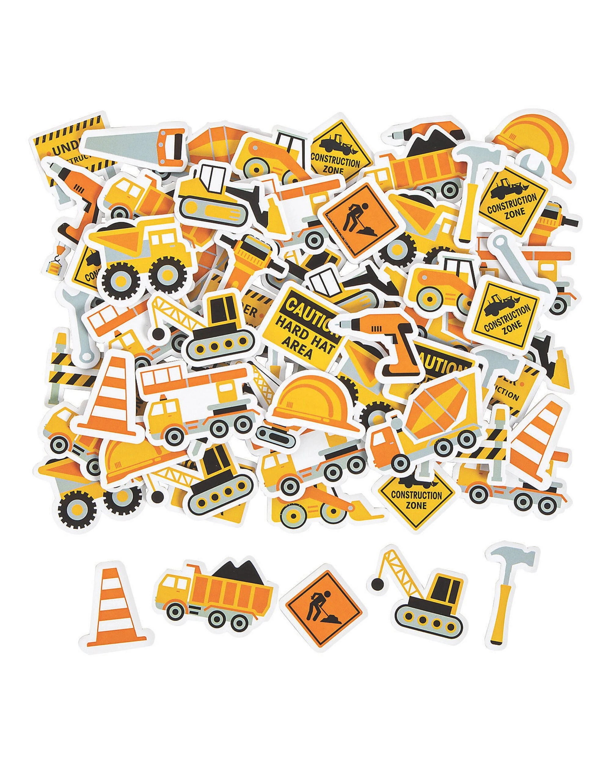 1 Partyrama Construction Foam Self-Adhesive Shapes Pack of 300, 1 of 2