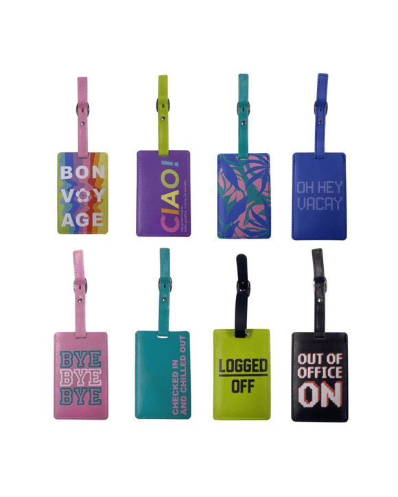 2 Piece Printed Luggage Tags - Assorted