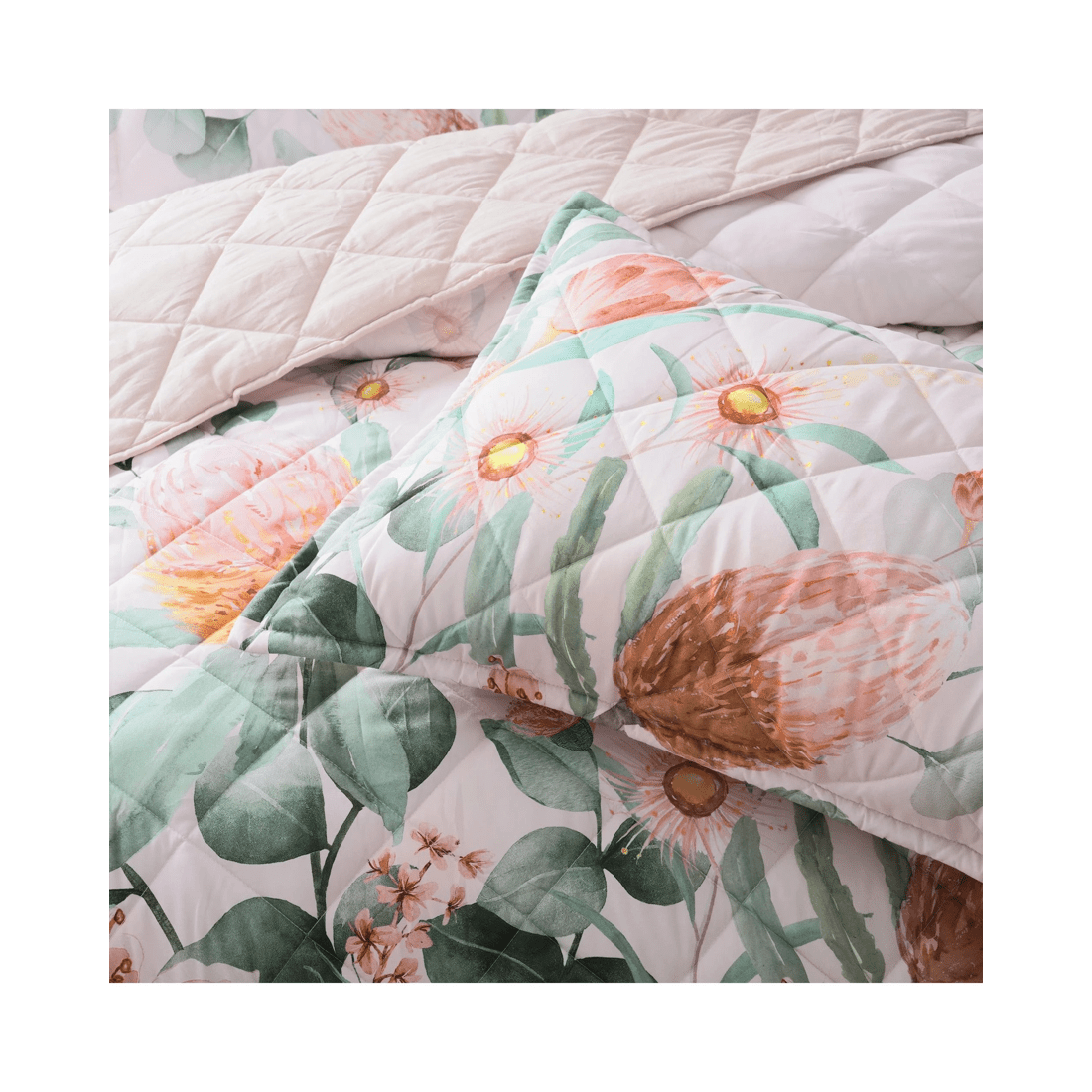 4 Bianca Bedding Sidney Quilted Bedspread Set - Blush Protea Print - Assorted, 4 of 5
