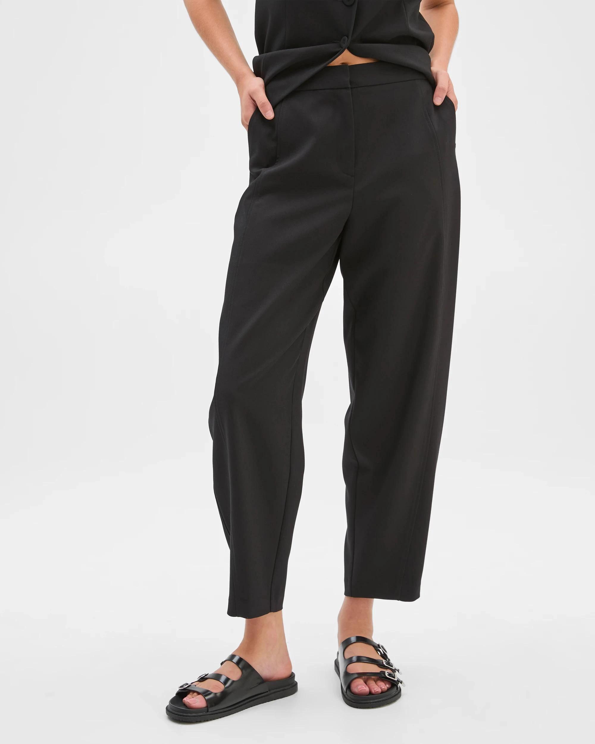 6 Preview Tailored Barrel Leg Pants BLACK, 6 of 6