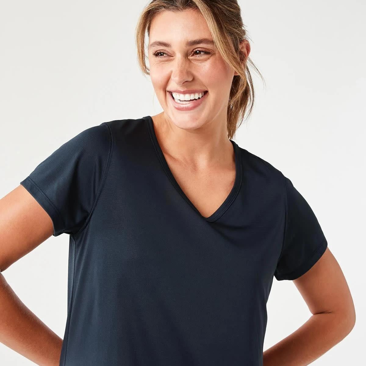 4 Active Womens Core V-Neck T-shirt Shade Navy, 4 of 5