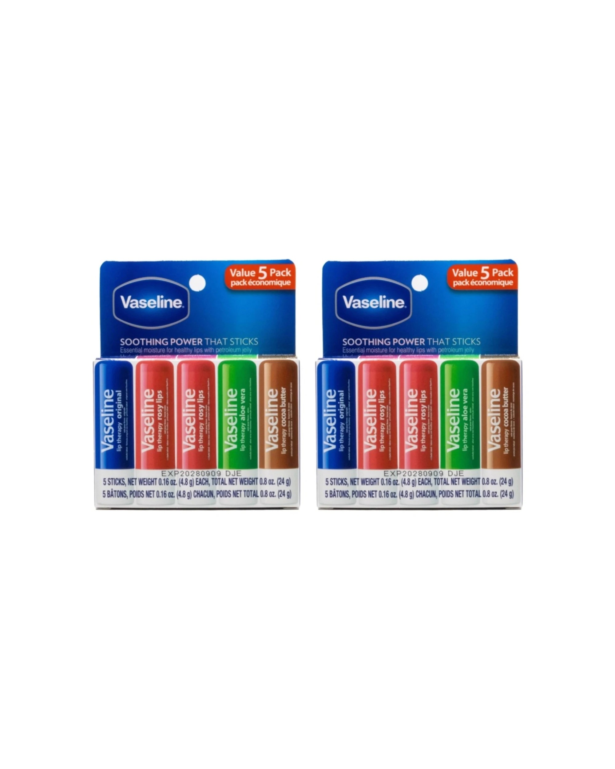 1 Vaseline 2x 5pc Petroleum Jelly Lip Therapy Moisturising Balm 4.8g - Multi, 1 of 3