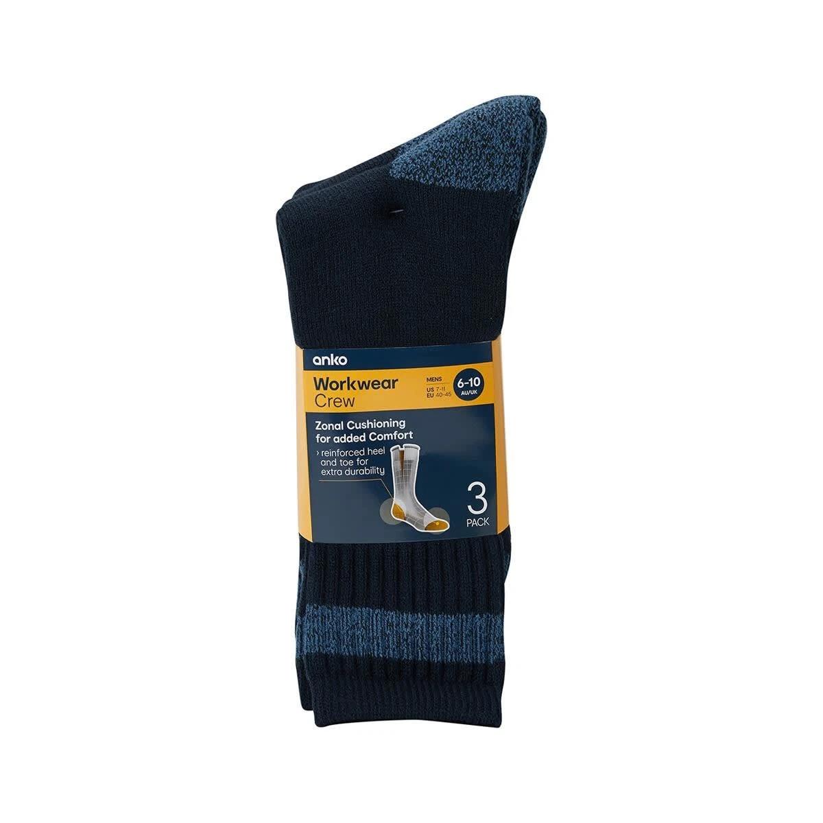 3 3 Pack Heavy Duty Work Socks NAVY BLUE TRIM, 3 of 3