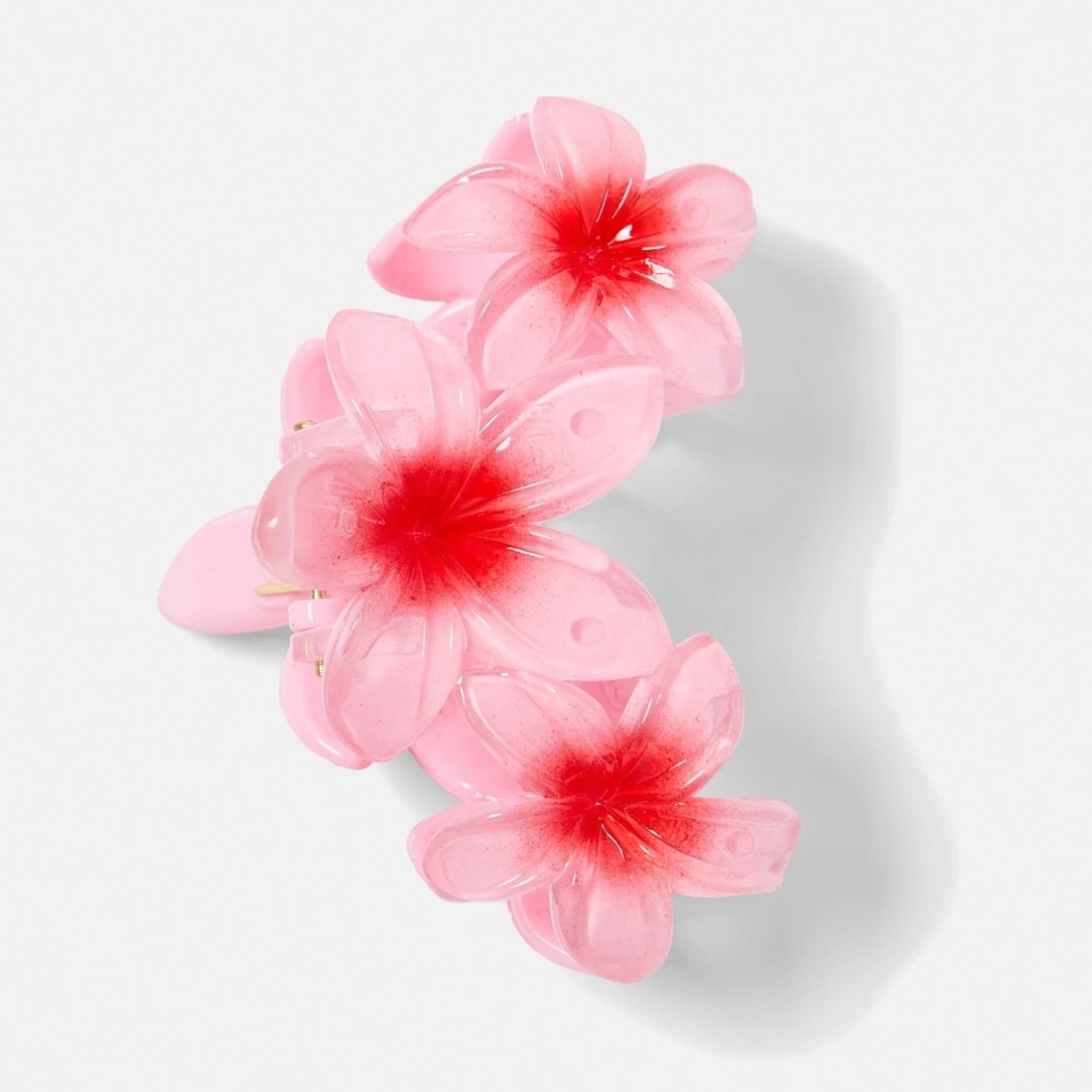 1 Pink Gradient Frangipani Claw Hair Clip, 1 of 4