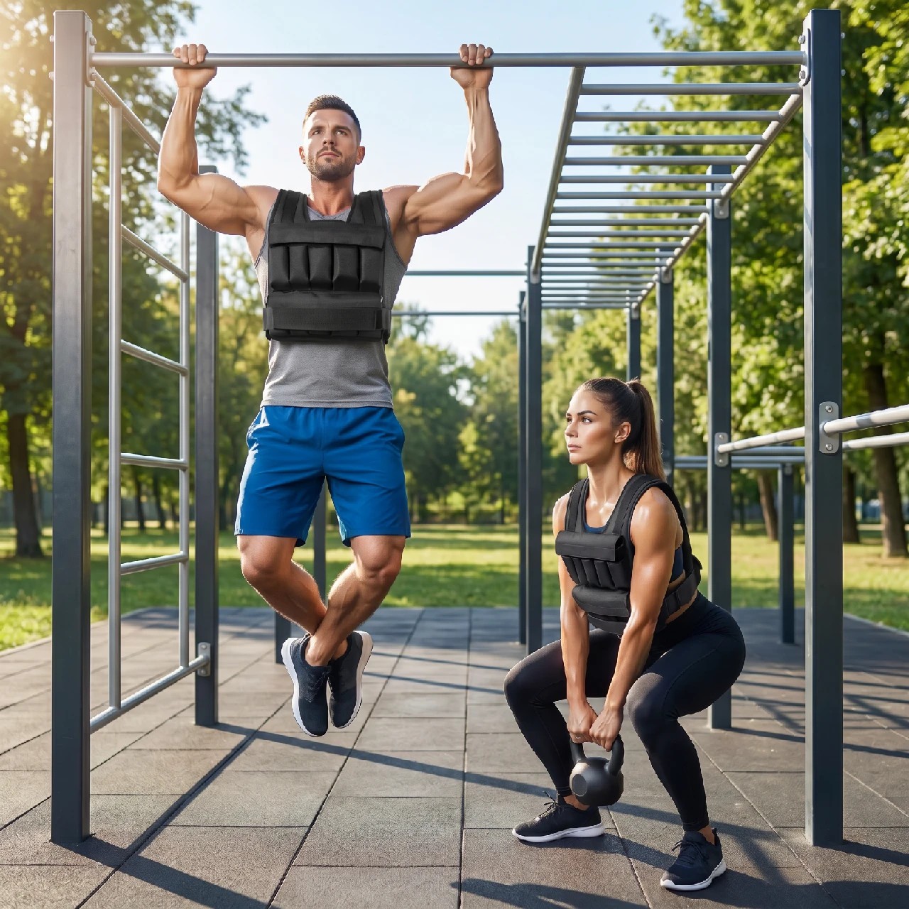 3 Costway 20Kg Adjustable Weighted Vest Men Women Fitness Strength Training Gym Exercise, 3 of 4