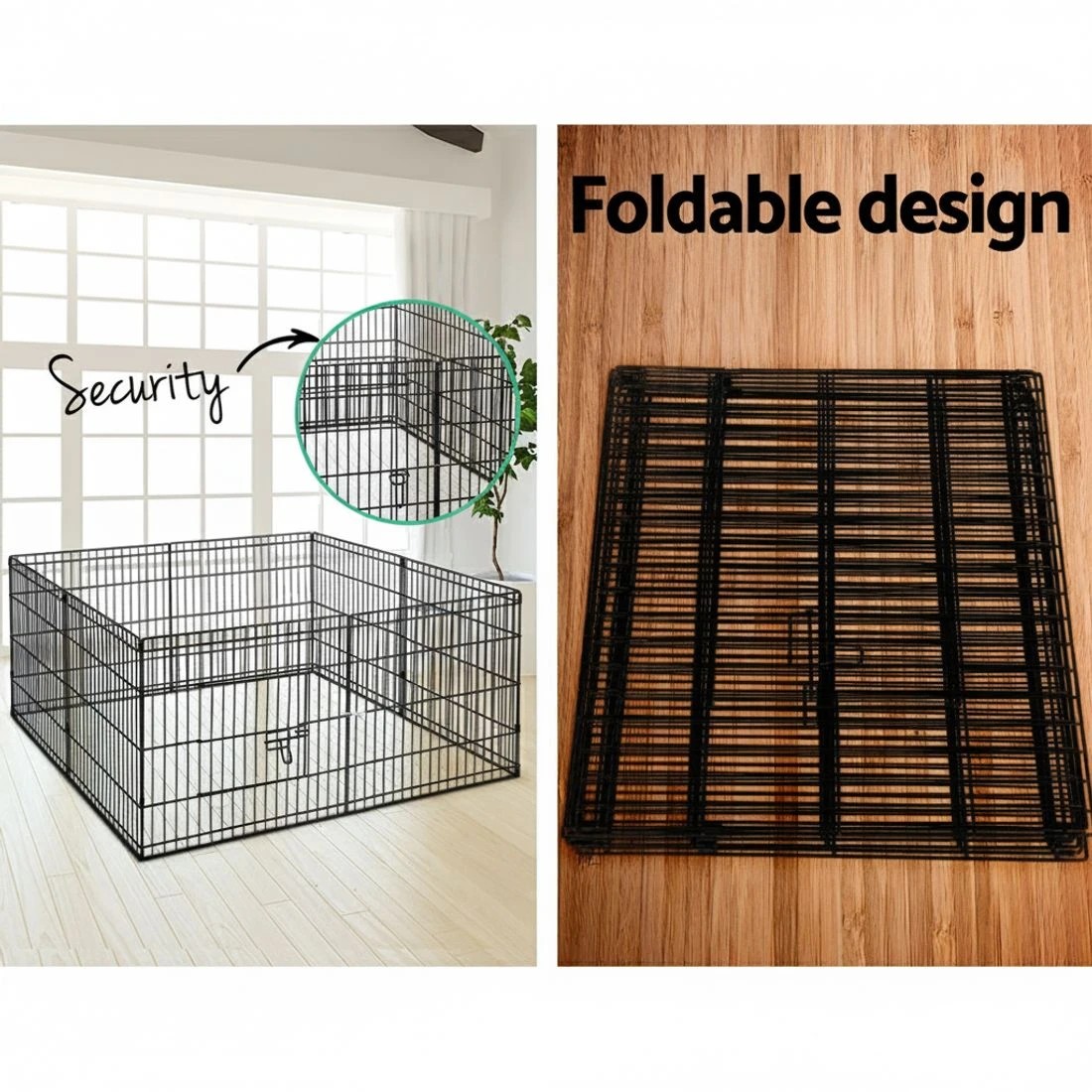 5 i.Pet 2x24" 8 Panel Dog Playpen Pet Fence Exercise Cage Enclosure Play Pen - Black, 5 of 7