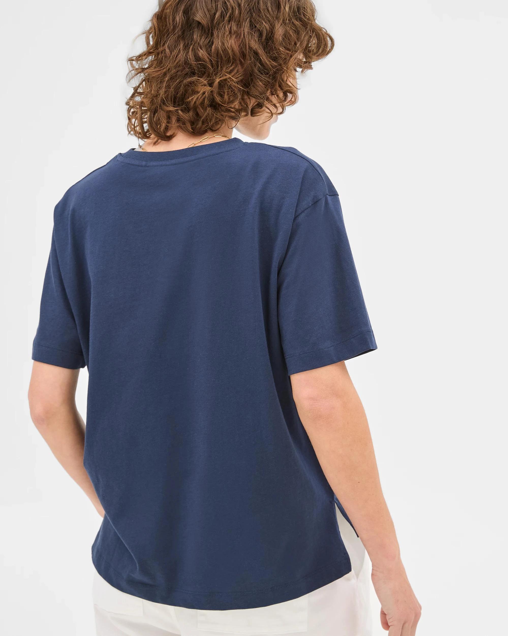 5 Target Australian Cotton Step Hem Boxy Crop T-Shirt NAVY LE MARAIS, 5 of 5