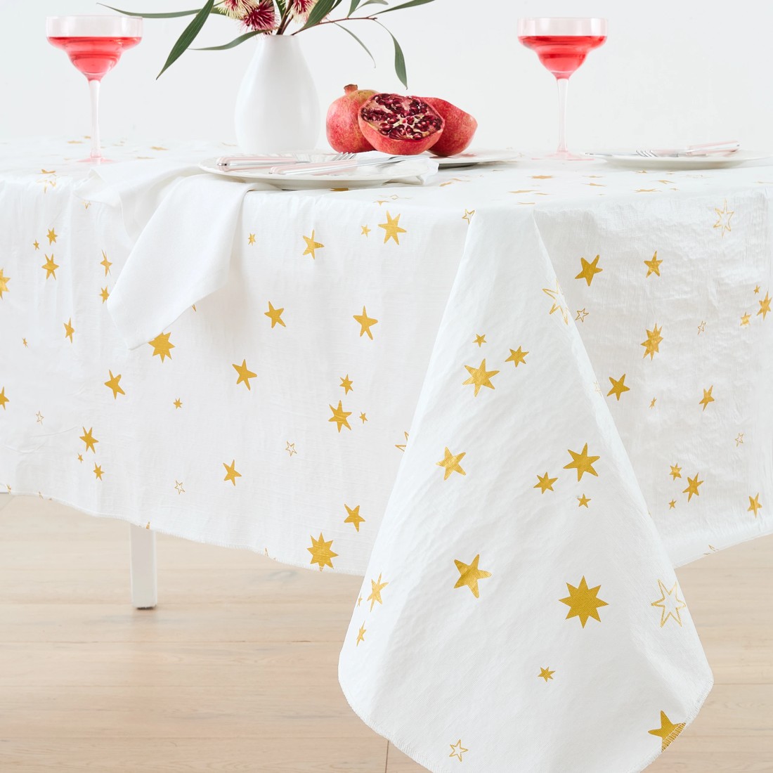 1 Gold Star Flannel Back Tablecloth, 1 of 5
