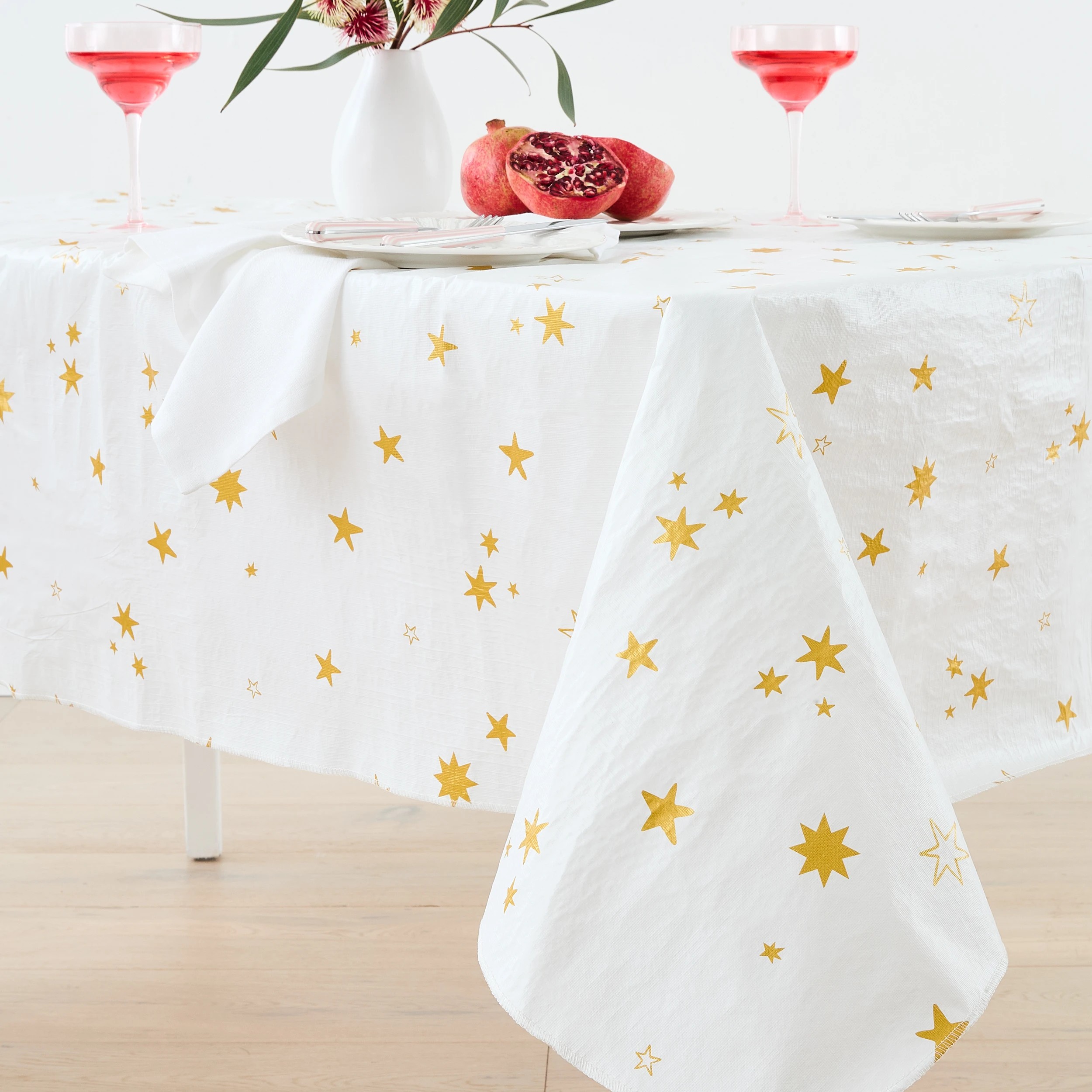 1 Gold Star Flannel Back Tablecloth, 1 of 5