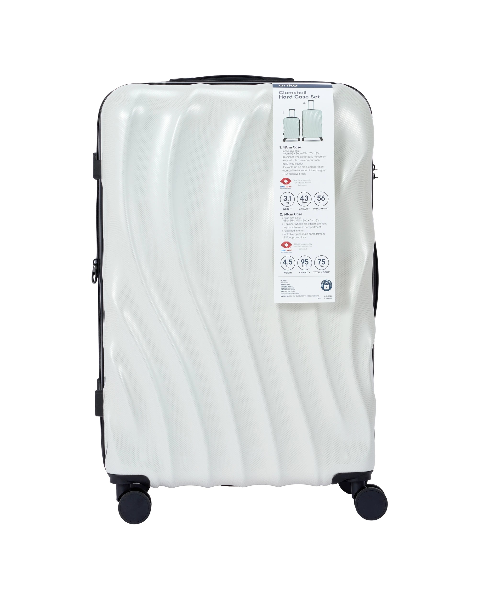 8 2 Piece Clamshell Hard Case Set - White, 8 of 8