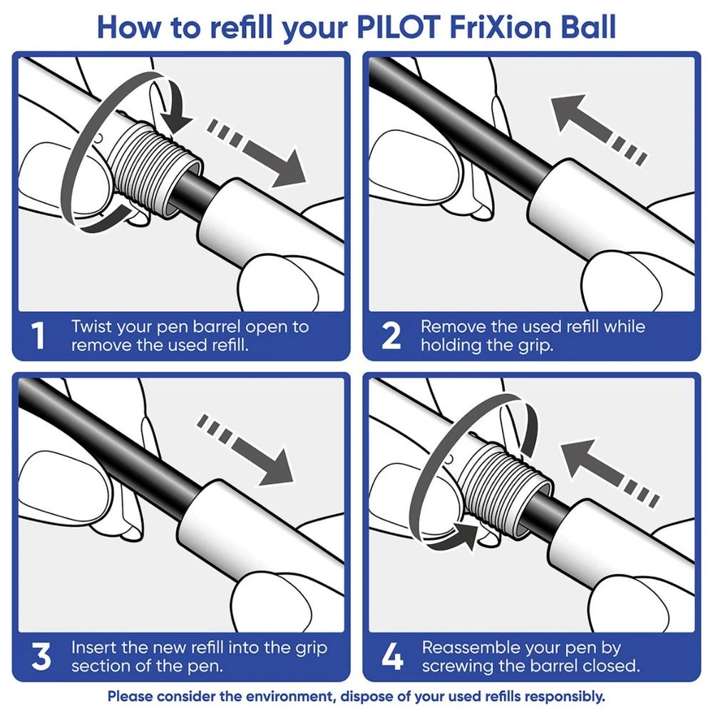 7 PILOT FriXion Ball Erasable Gel Pen 1mm Blue 4 Pack, 7 of 7