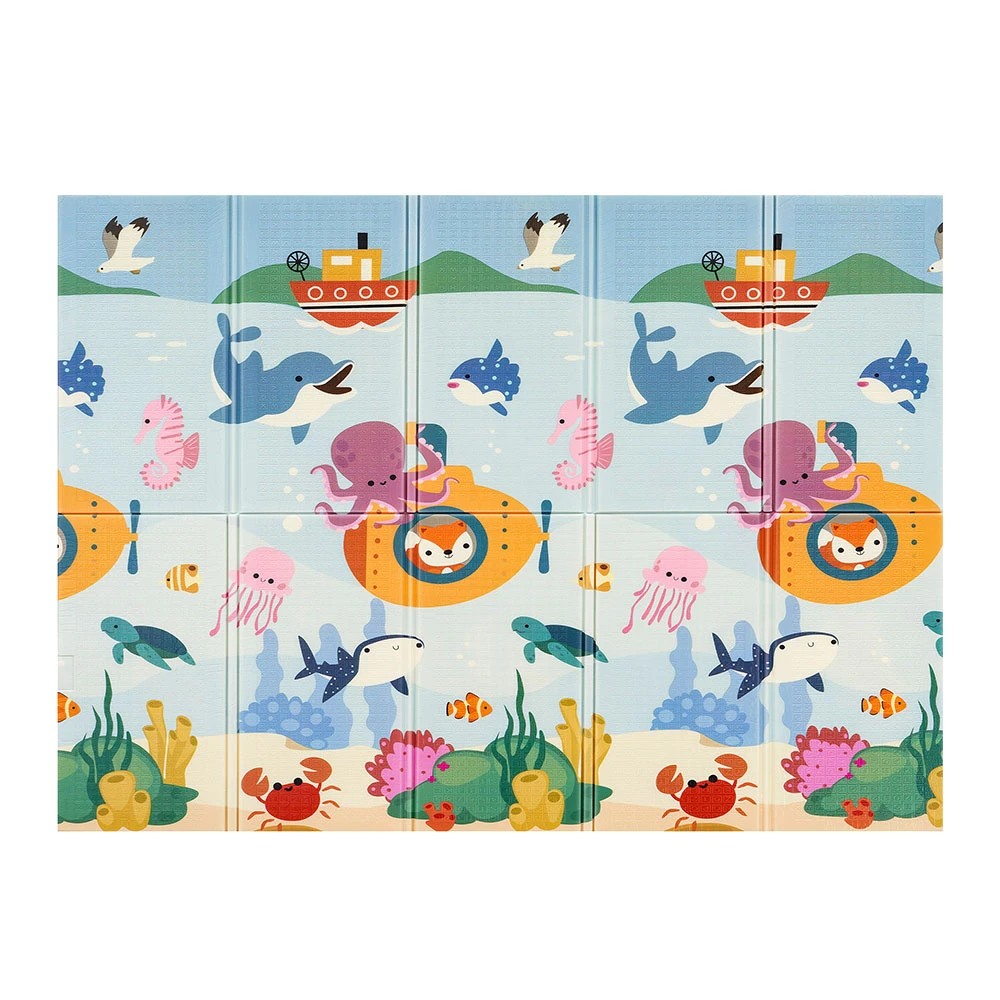 1 Playpals Kid Play Mat Baby Crawling Double Folding Pad XPE Foam Non-slip Carpet - Multi, 1 of 3