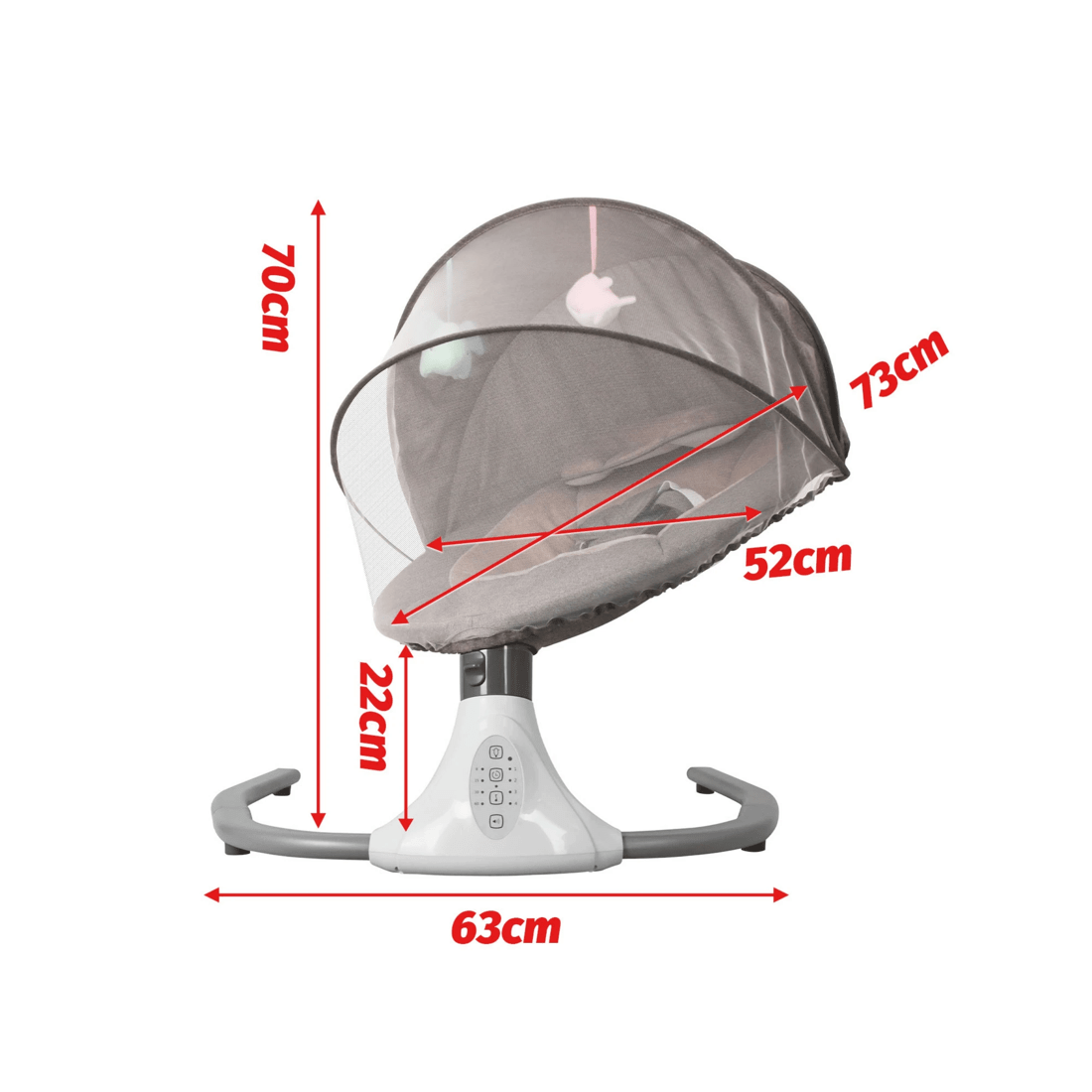 2 Advwin Electric Baby Swing Baby Bouncer Rocker W/ Mosquito Net Toddler Seat Soft Peachskin Grey, 2 of 9
