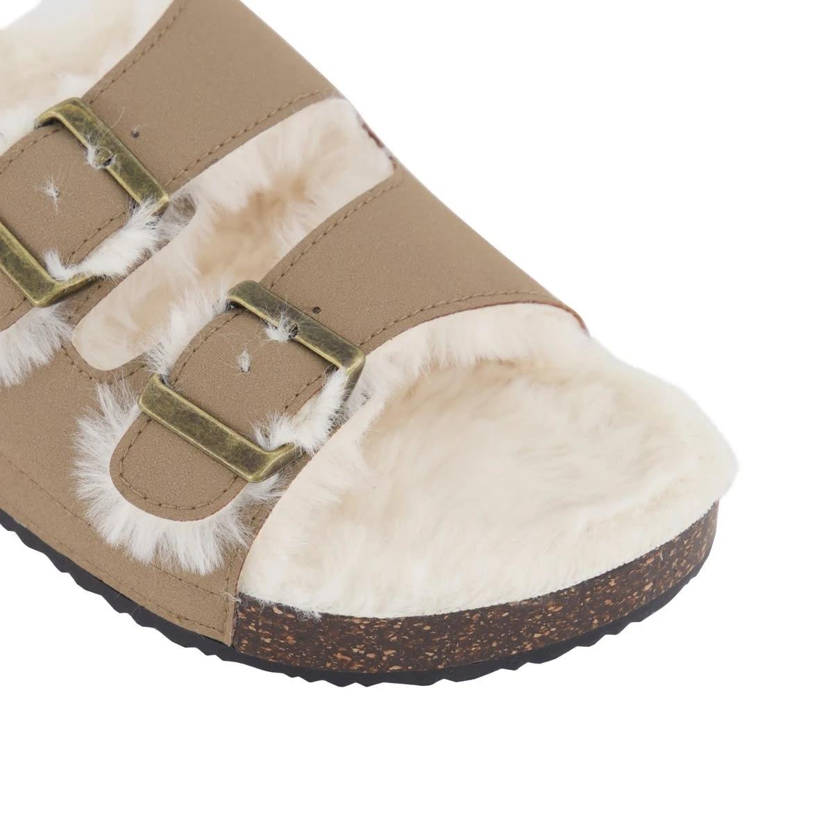 3 Lined Two Band Footbed Slides CHESTNUT TAN, 3 of 3