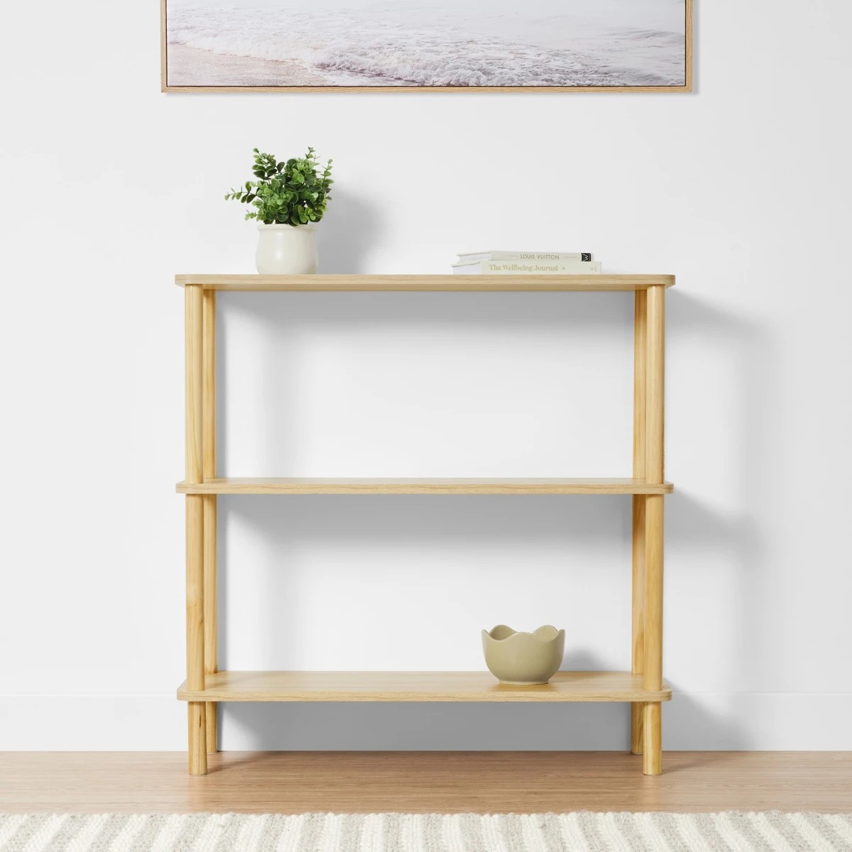 1 Wide Oak Bookshelf, 1 of 10